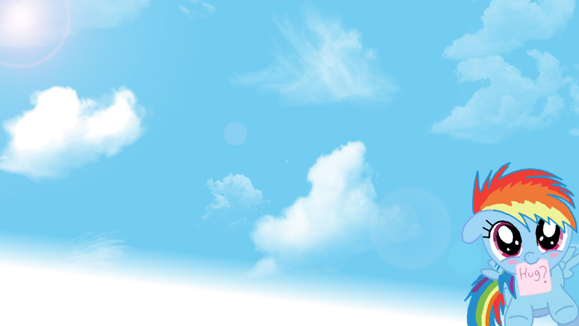 Rainbow Dash, My Little Pony, Cielo, Nuvole, 1920x1080, wallpaper desktop