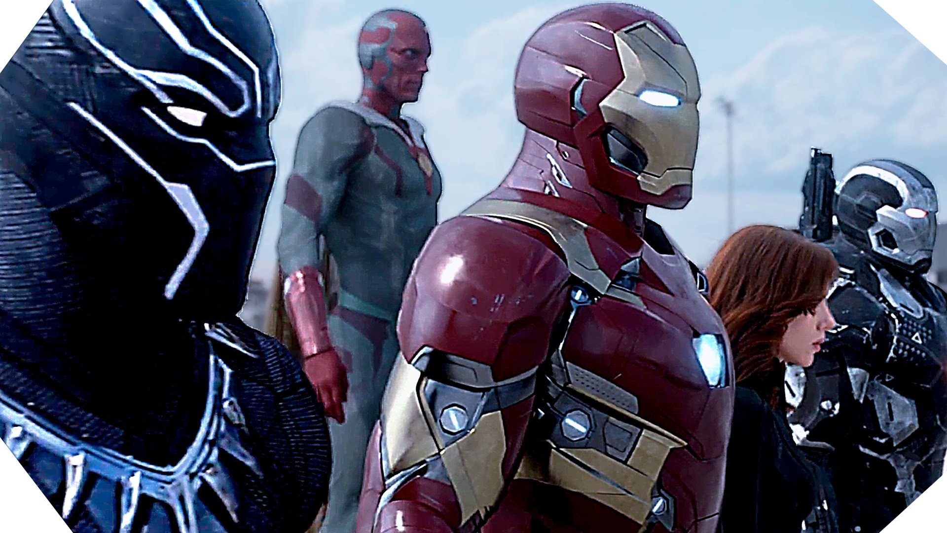 Black Panther, Visione, Iron Man, Vedova Nera, War Machine, Captain America: Civil War, immagine di sfondo