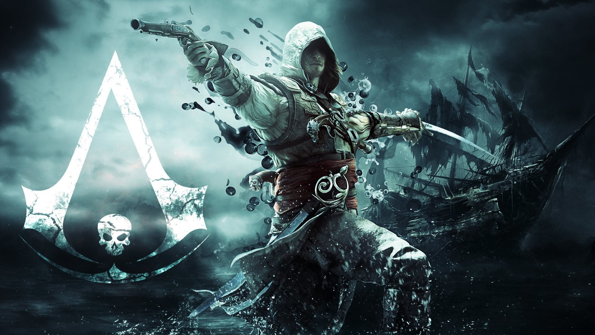Assassin's Creed IV: Black Flag, Edward Kenway, Nave pirata, Videogioco, sfondo per portatile