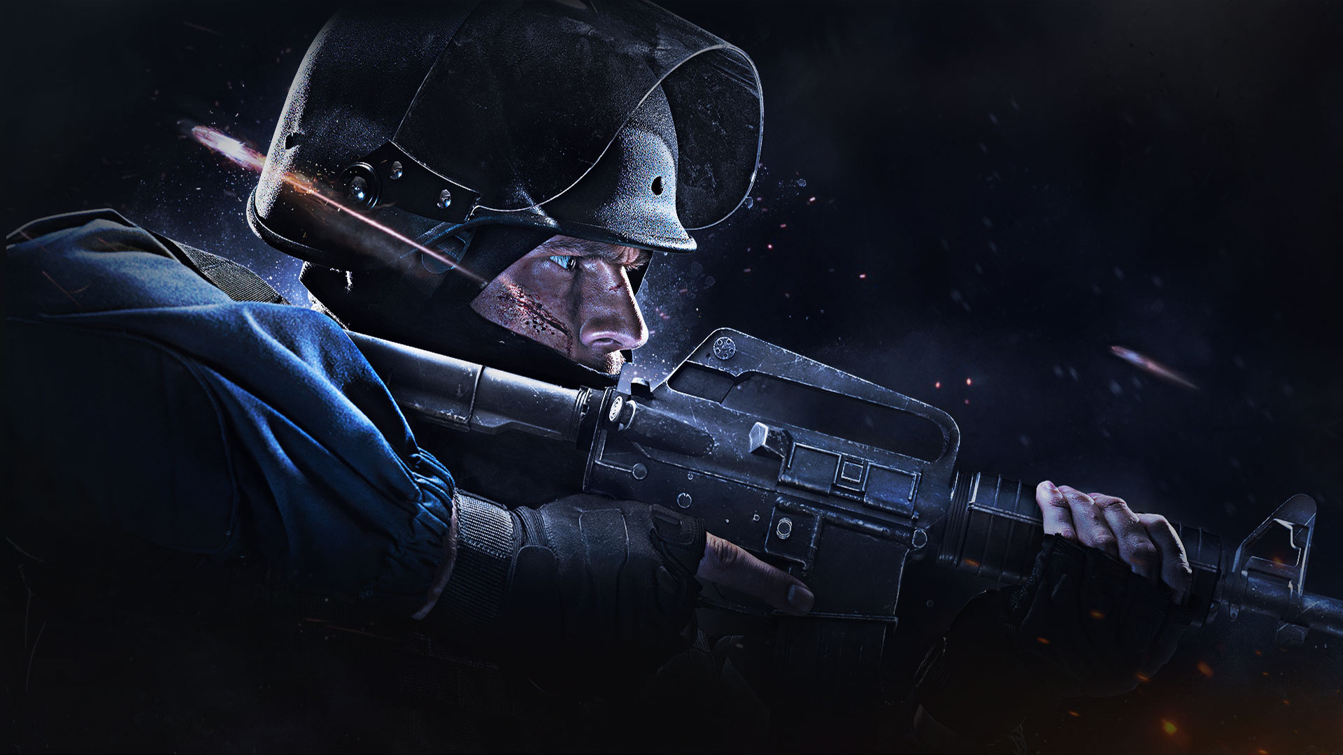 CS:GO, Antiterrorista, Fucile, Sfondo scuro, Full HD, wallpaper per computer