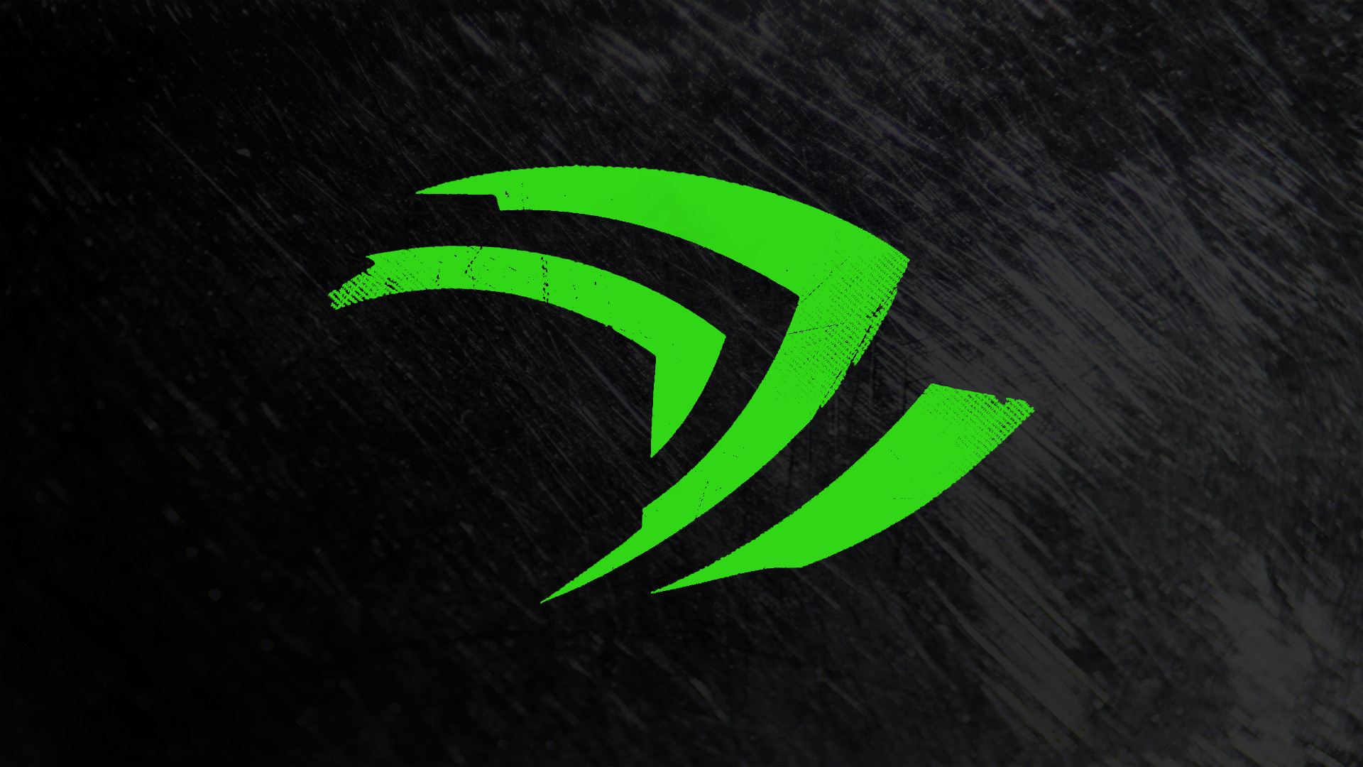 Nvidia, Logo Nvidia, Verde neon, Sfondo nero, Texture graffiata, wallpaper per portatile