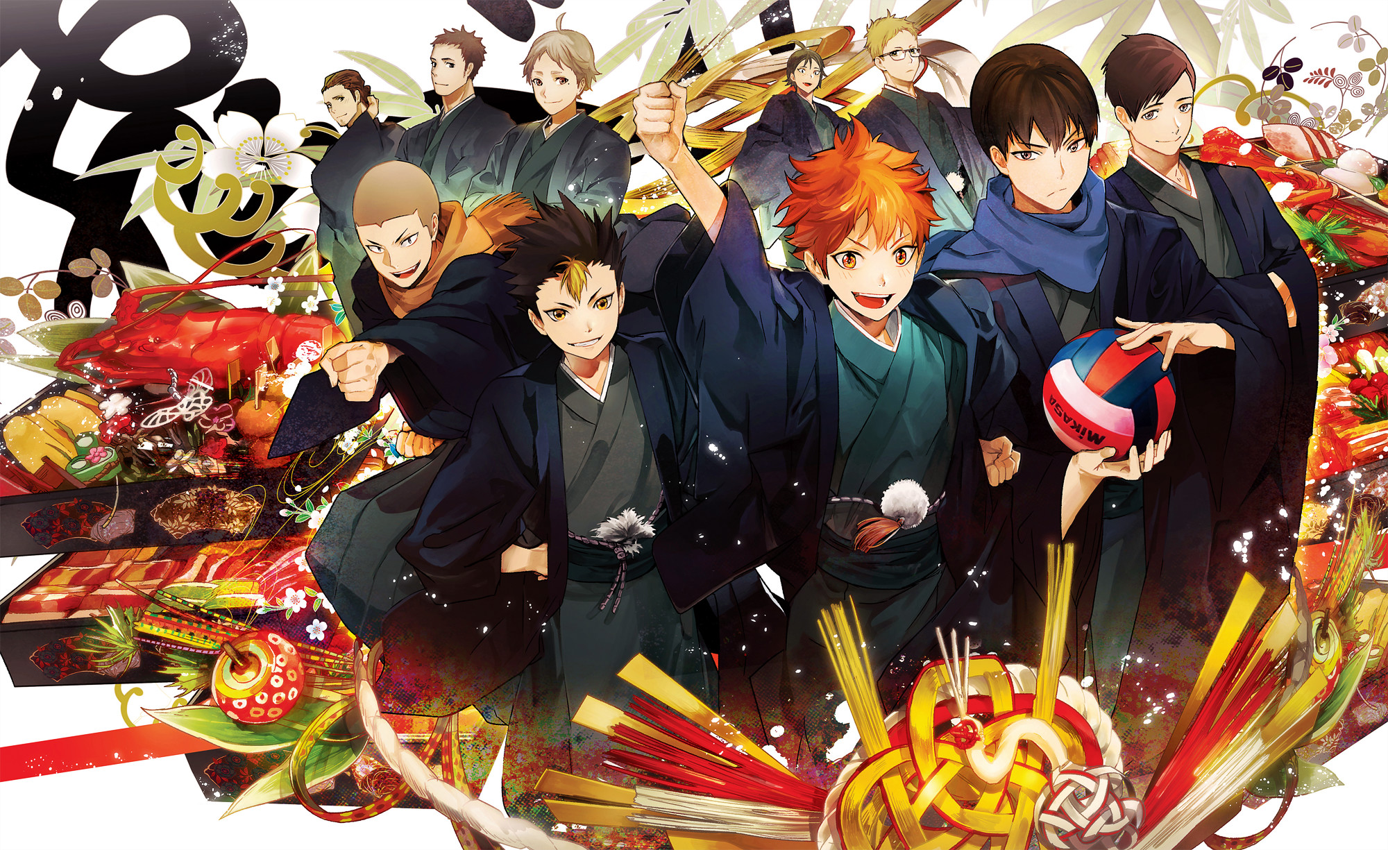 Karasuno, Shoyo Hinata, Haikyu!!, Capodanno, Kimono, Full HD, sfondo per PC e portatile