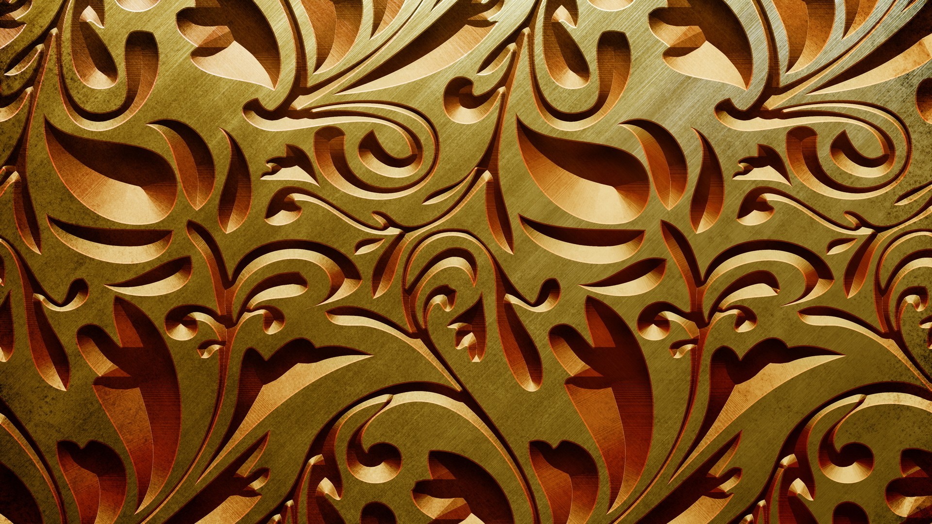 Ornamenti intagliati, Arabeschi, Oro, Texture, Full HD, sfondo per portatile