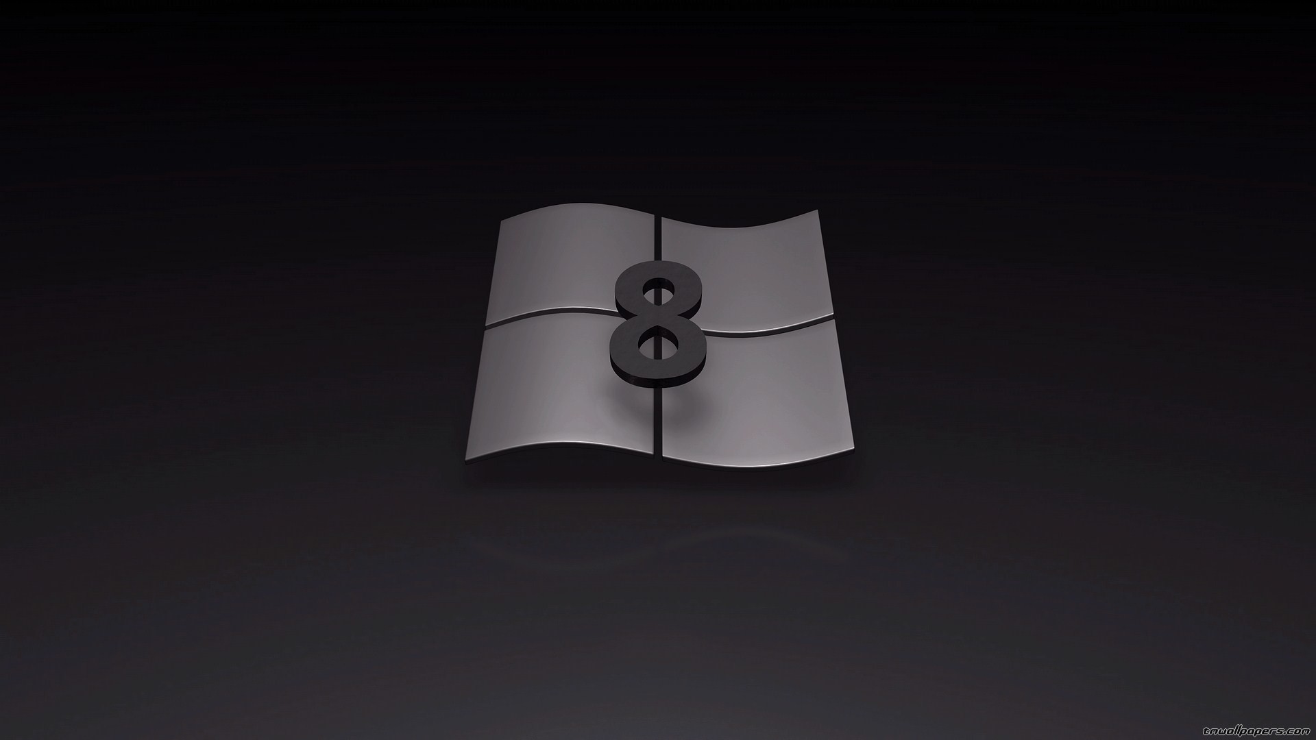 Windows 8, Logo Windows, Metallo, Sfondo nero, 1920x1080, wallpaper desktop