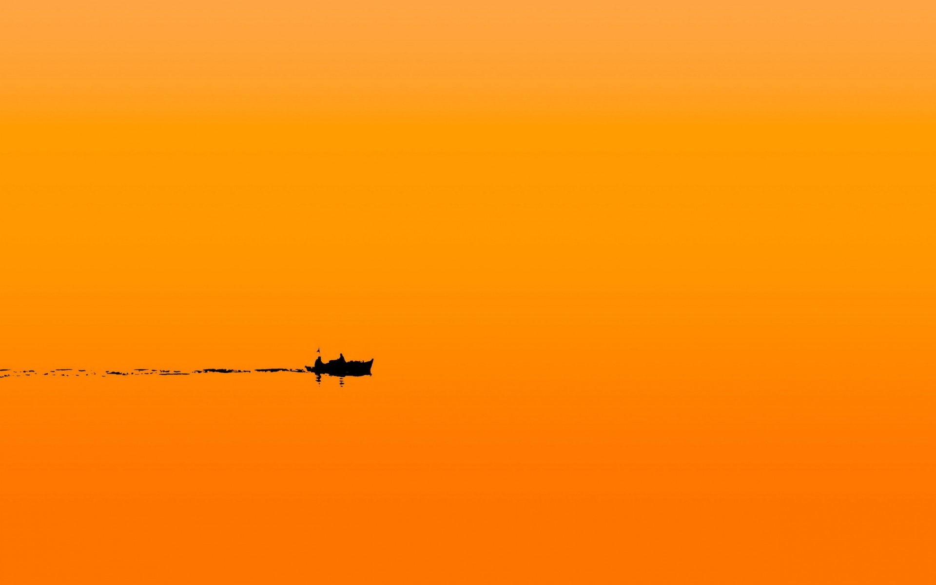 Barca, Silhouette, Arancione, Minimalista, 16:10 Full HD, wallpaper widescreen
