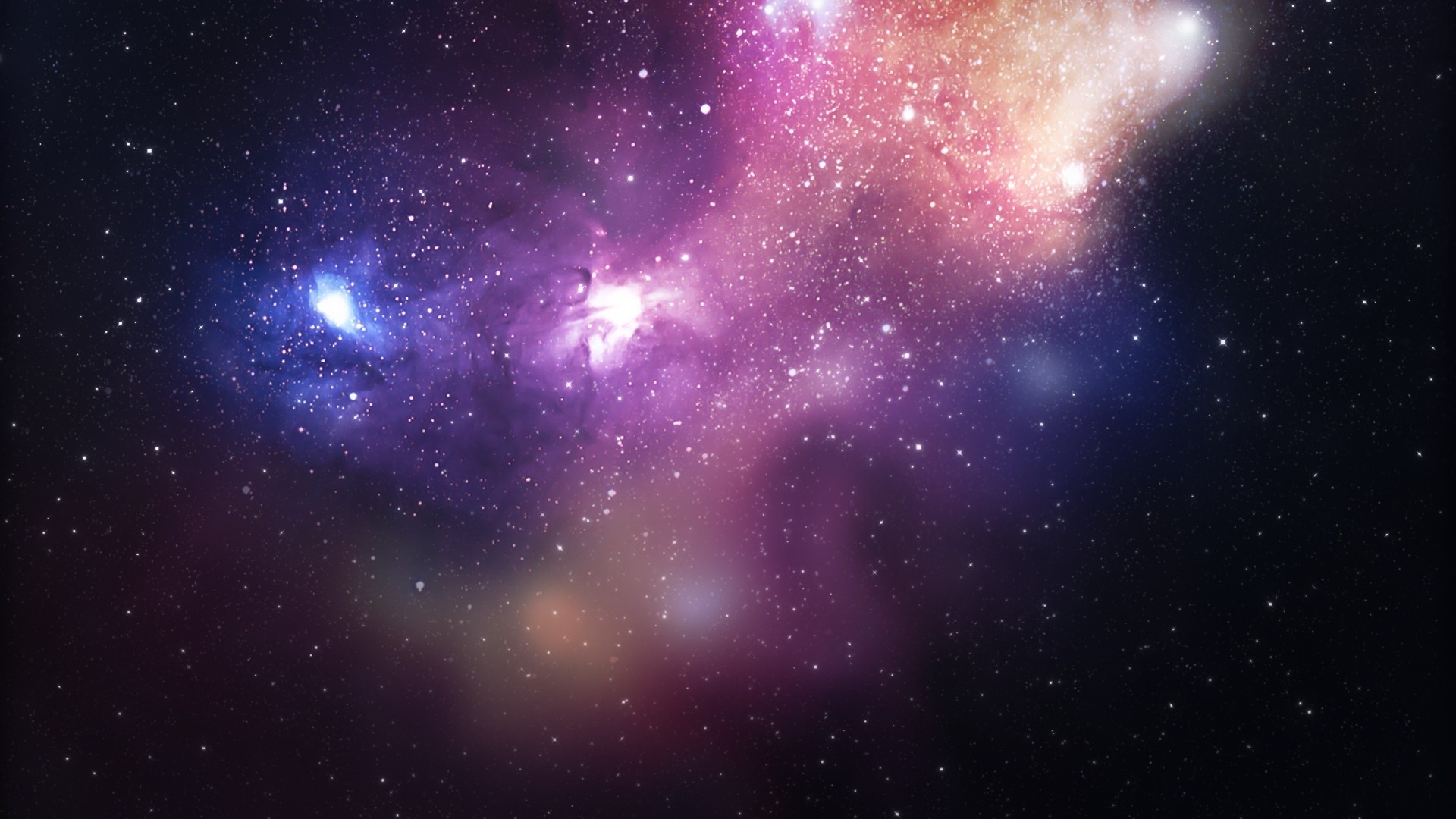 Nebulosa, Spazio, Rosa e blu, Stelle, 1920x1080, immagine di sfondo
