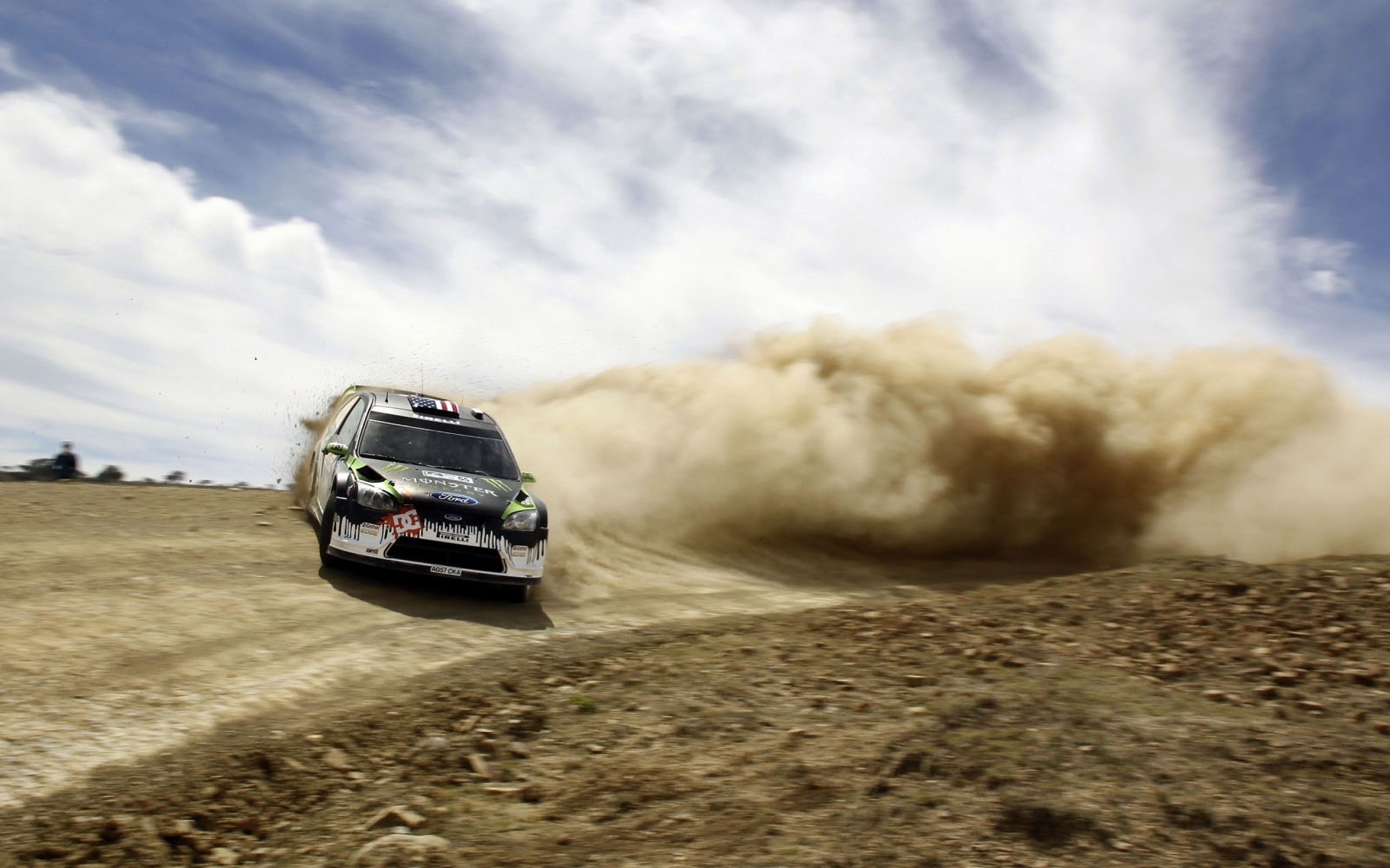 Mini John Cooper Works WRC, Polvere, Cielo nuvoloso, Sterrato, 16:10 2K, sfondo widescreen