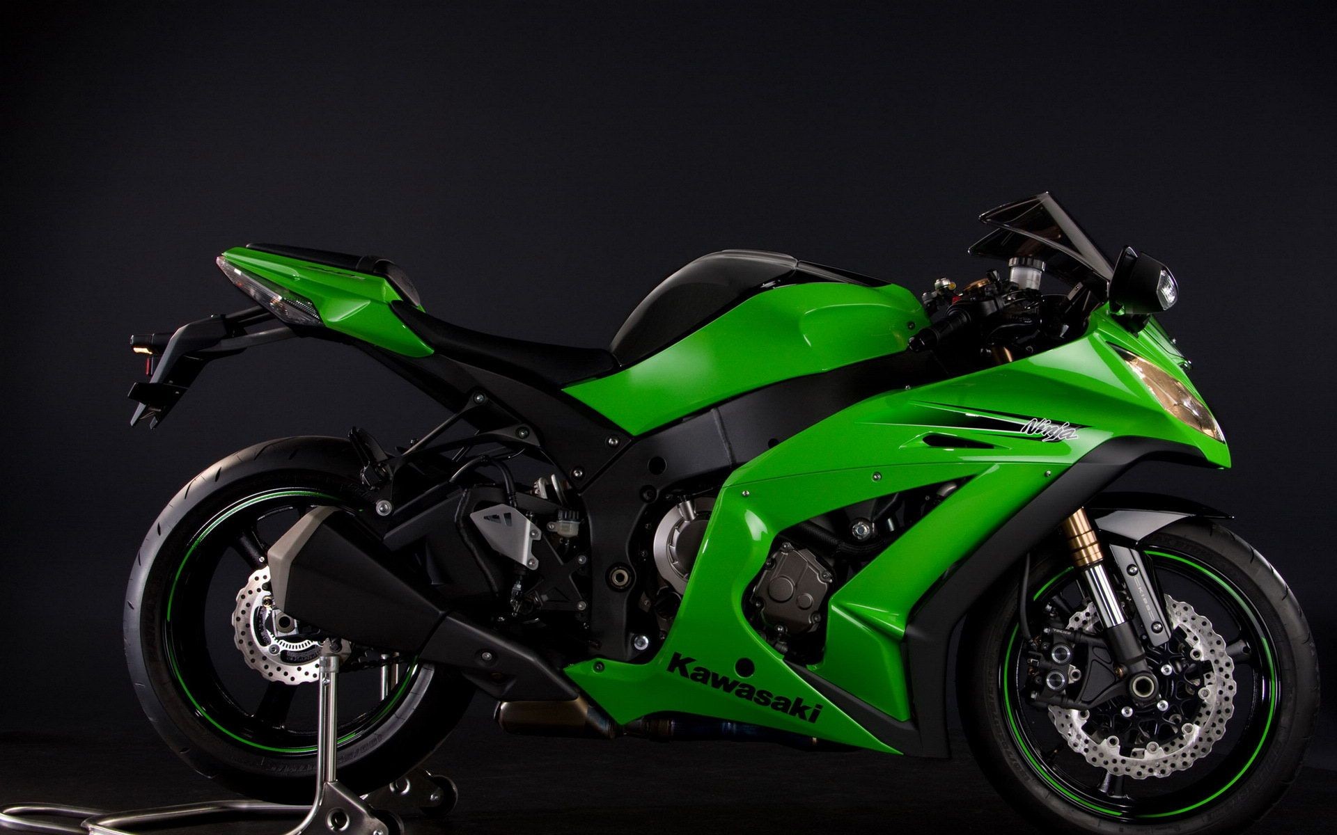 Kawasaki Ninja ZX-10R, Moto sportiva, Verde, 1920x1200, immagine di sfondo