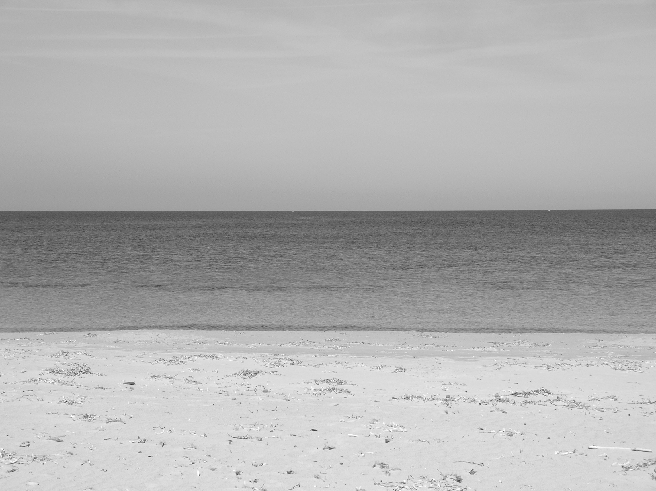 Spiaggia, Mare, Bianco e nero, Minimalista, sfondo per iPad e tablet