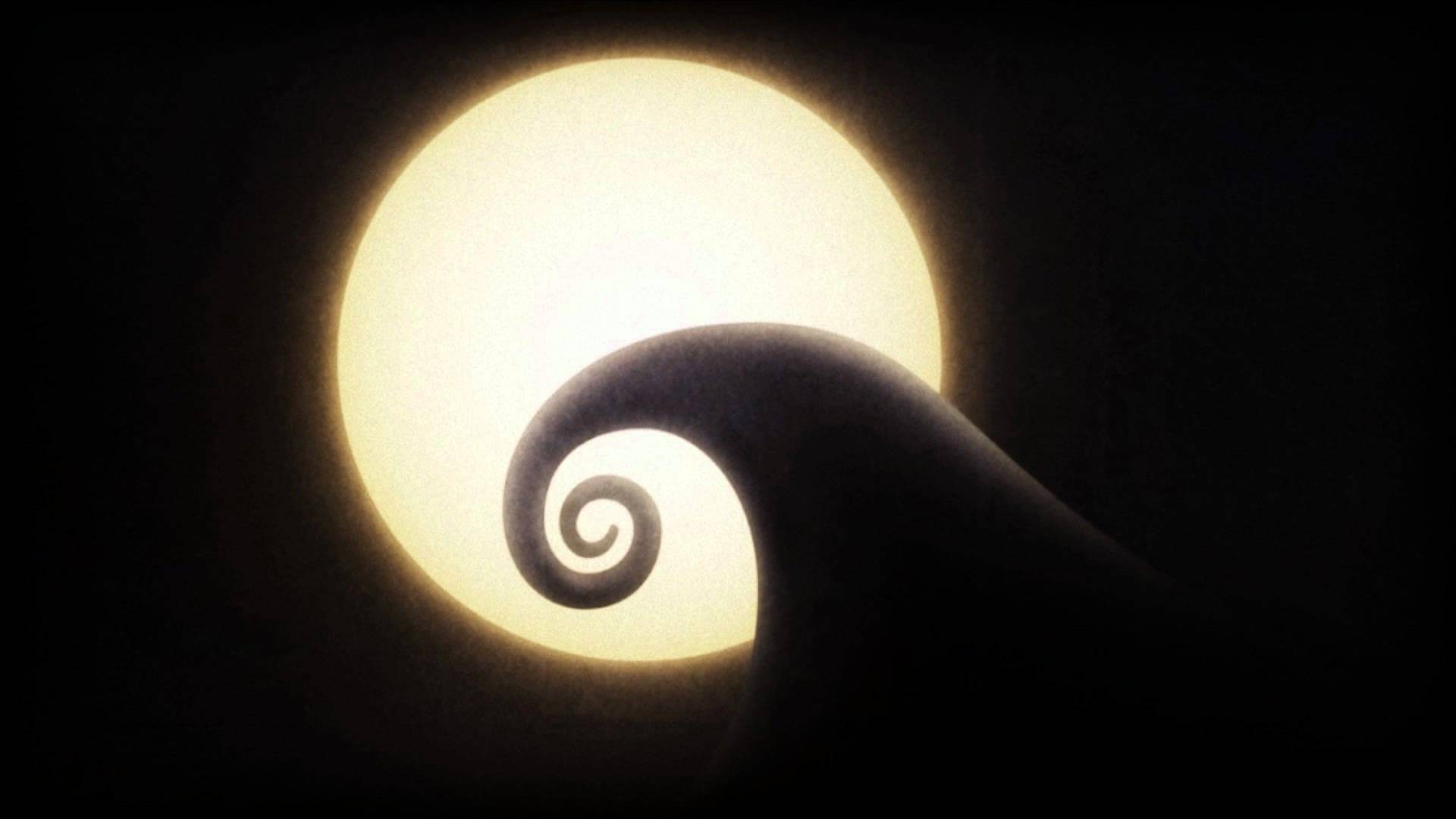 Nightmare Before Christmas, Spiral Hill, Luna piena, Minimalismo, sfondo 1920x1080 per PC