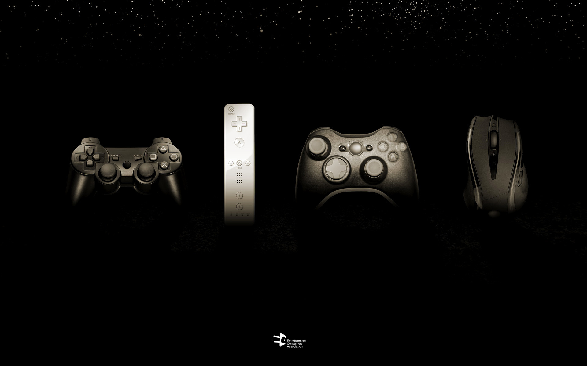 Controller, Wii Remote, Mouse, Sfondo nero, Full HD, wallpaper PC