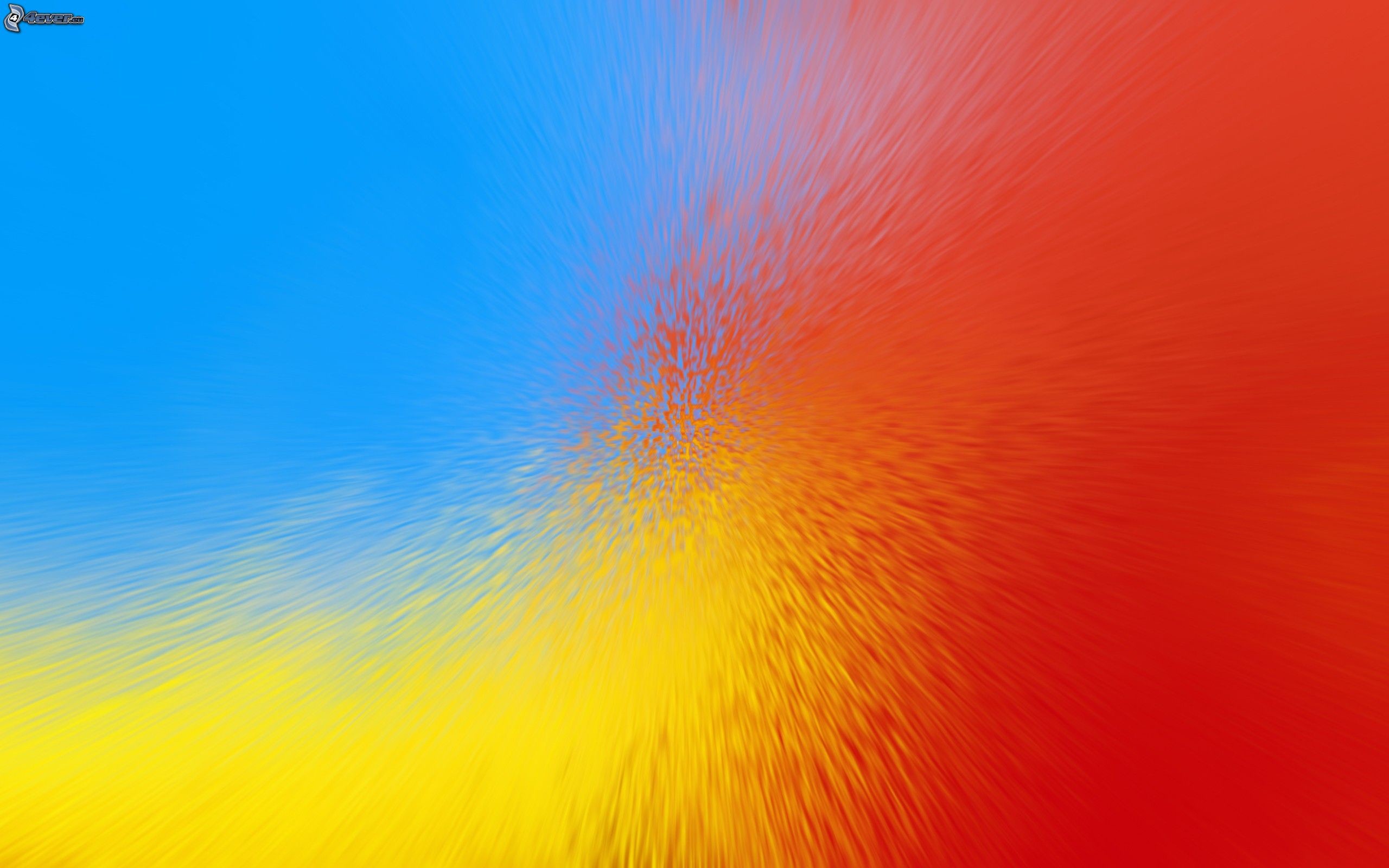 Sfumatura, Azzurro, Giallo, Rosso, Astratto, 2K, sfondo desktop