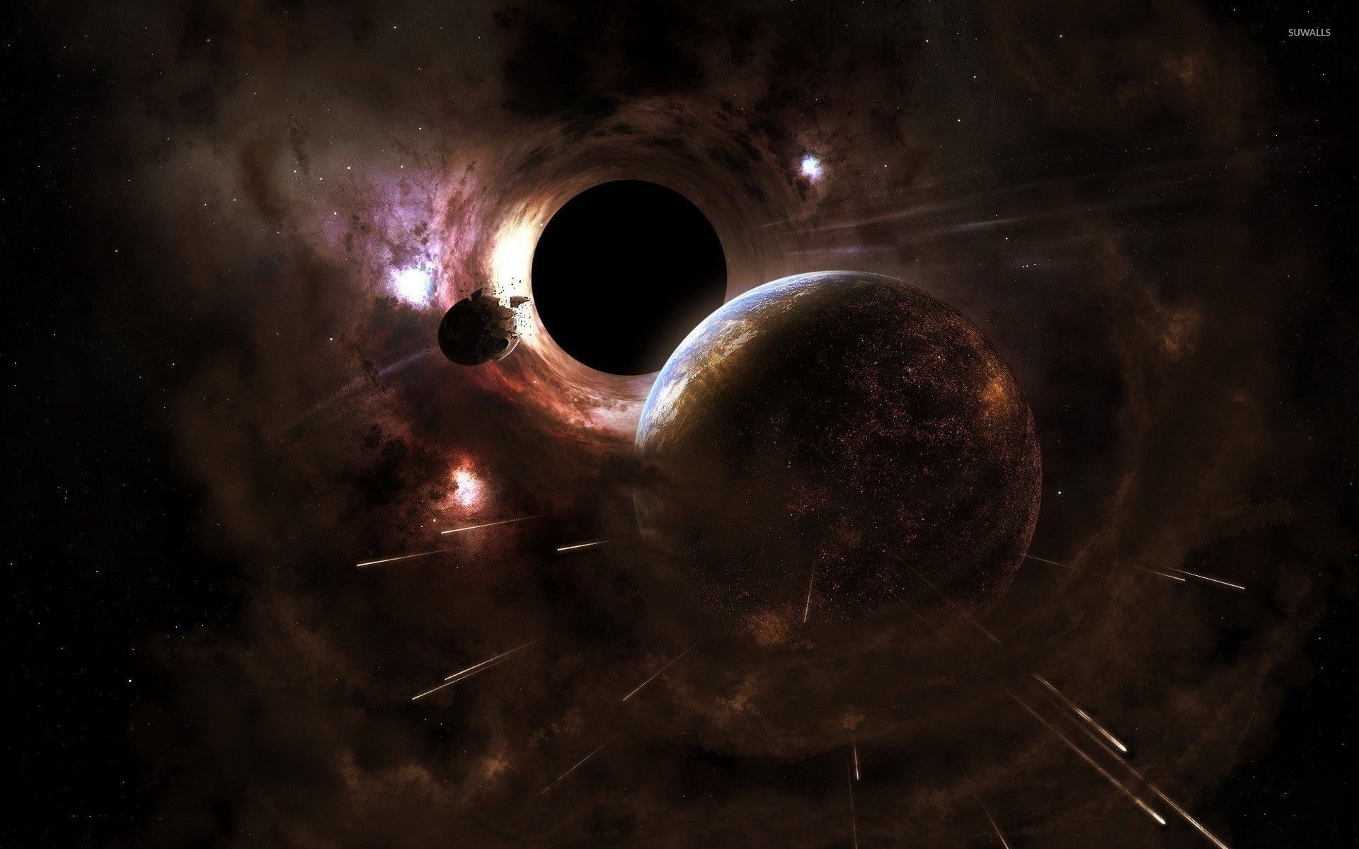 Buco nero, Pianeti, Nebulosa, Spazio, Fantascienza, 1920x1200, sfondo MacBook Pro