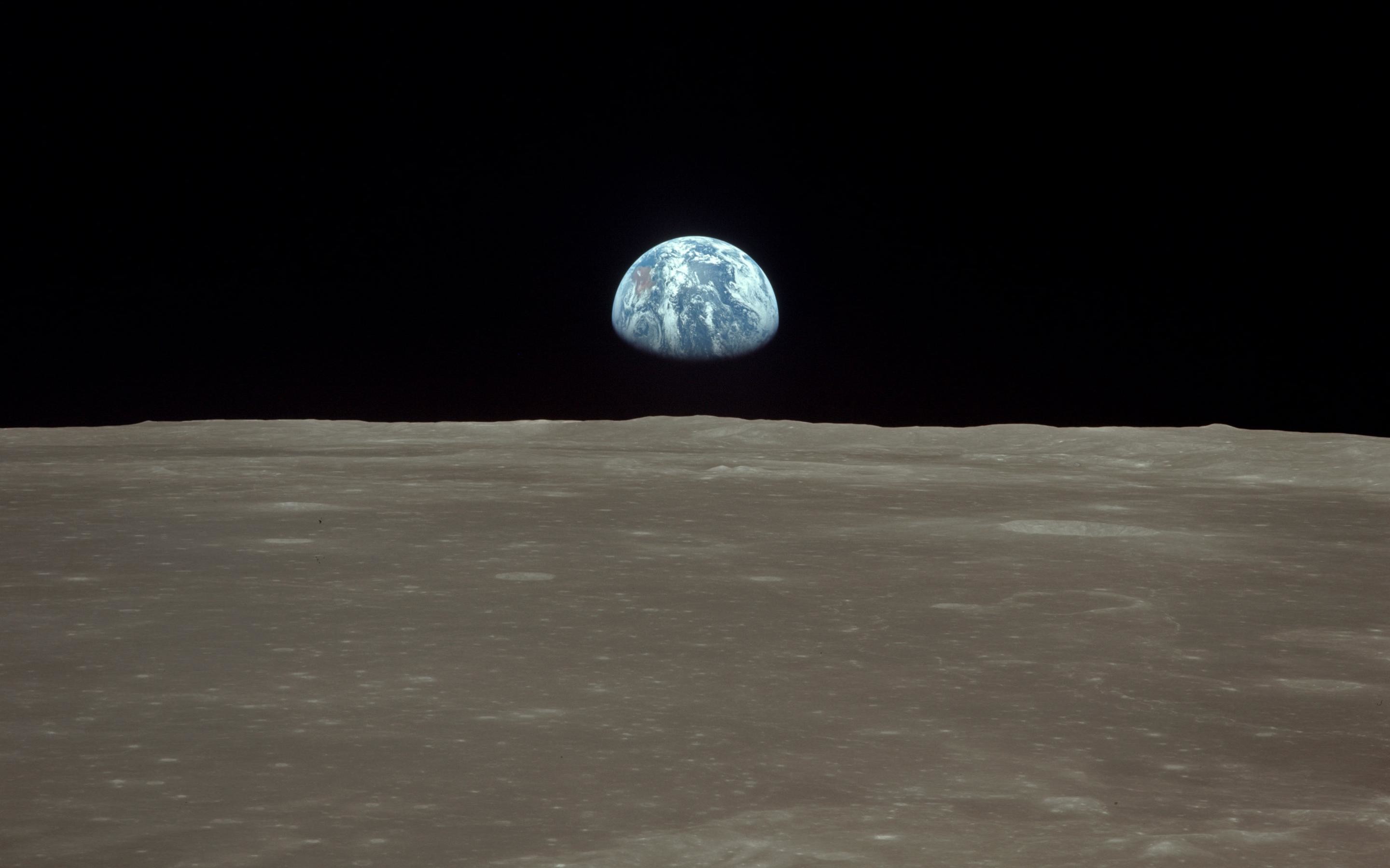 Sorgere della Terra, Earthrise, Luna, Apollo 8, 2880x1800, sfondo MacBook Pro