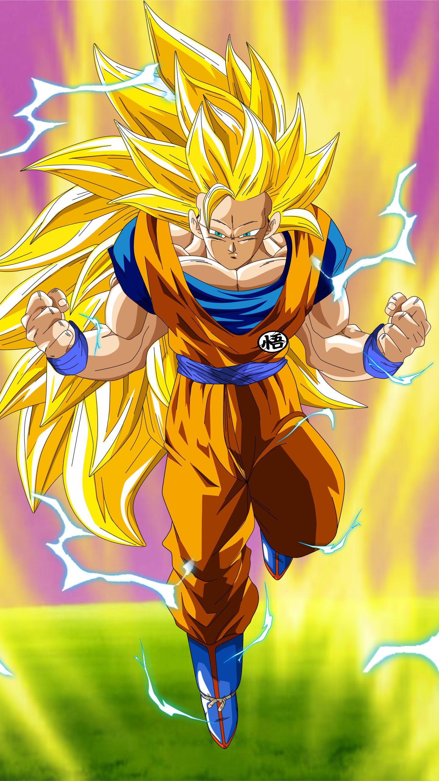 Goku, Super Saiyan 3, Dragon Ball, QHD+, schermata di blocco del cellulare