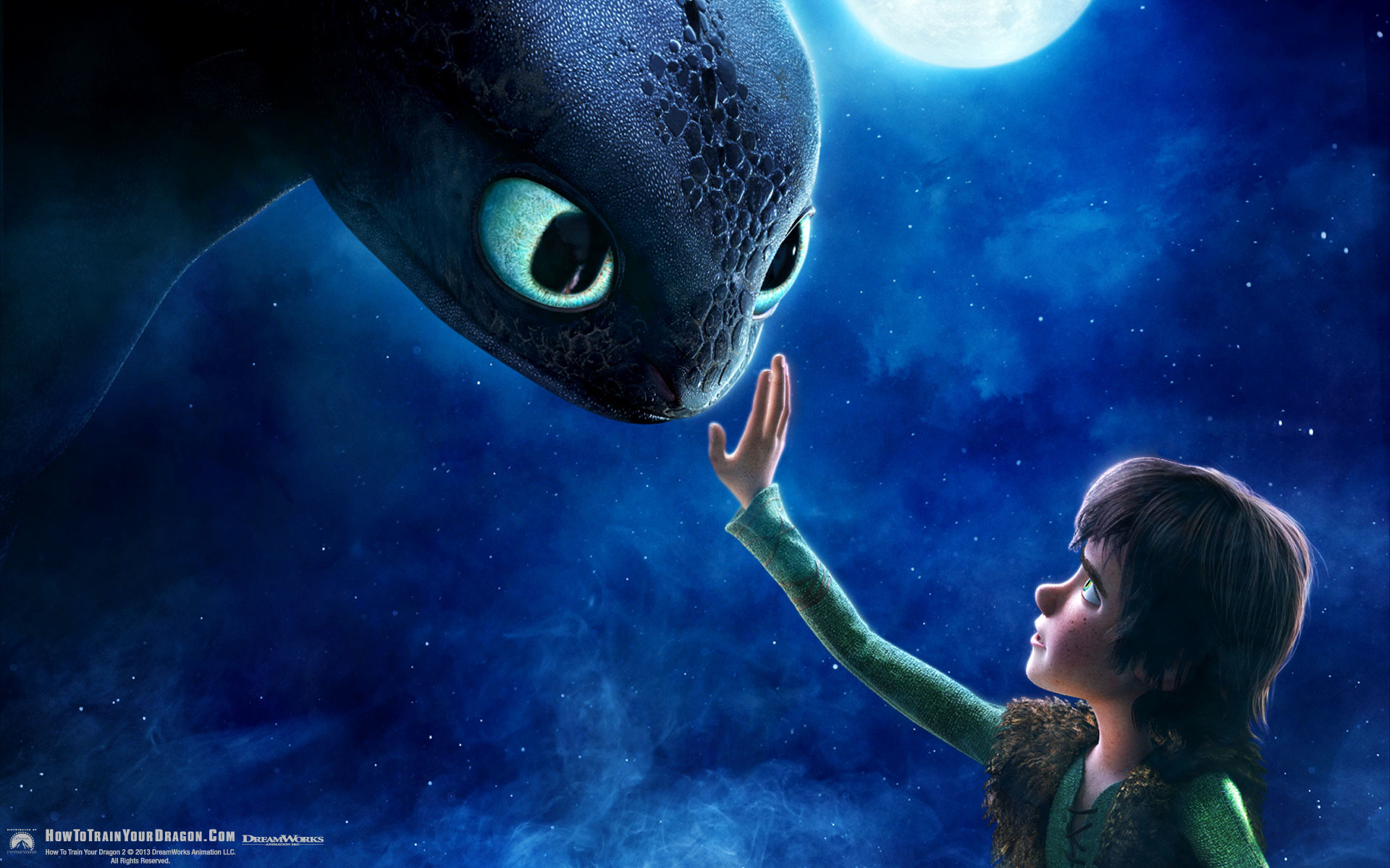 Sdentato, Hiccup, Dragon Trainer, Luna, DreamWorks, Full HD, wallpaper per PC