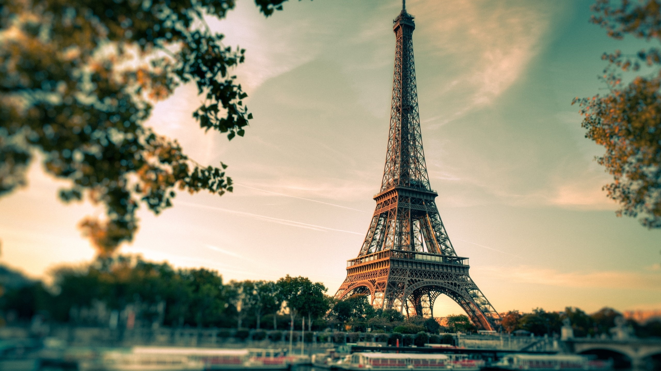 Torre Eiffel, Parigi, Tramonto, 2K, sfondo per desktop