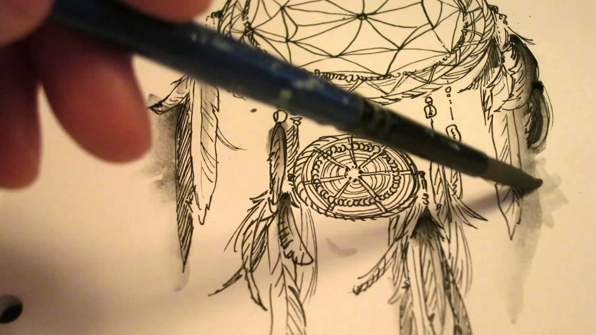 Acchiappasogni, Disegno, Pennello, Schizzo, 16:9 Full HD, sfondo widescreen