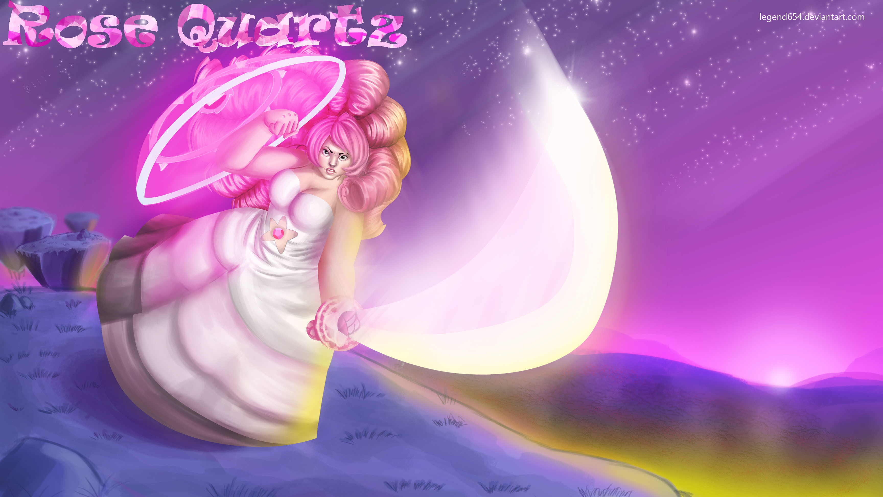 Rose Quartz, Steven Universe, Fan art, Viola, 2K, sfondo Windows 11