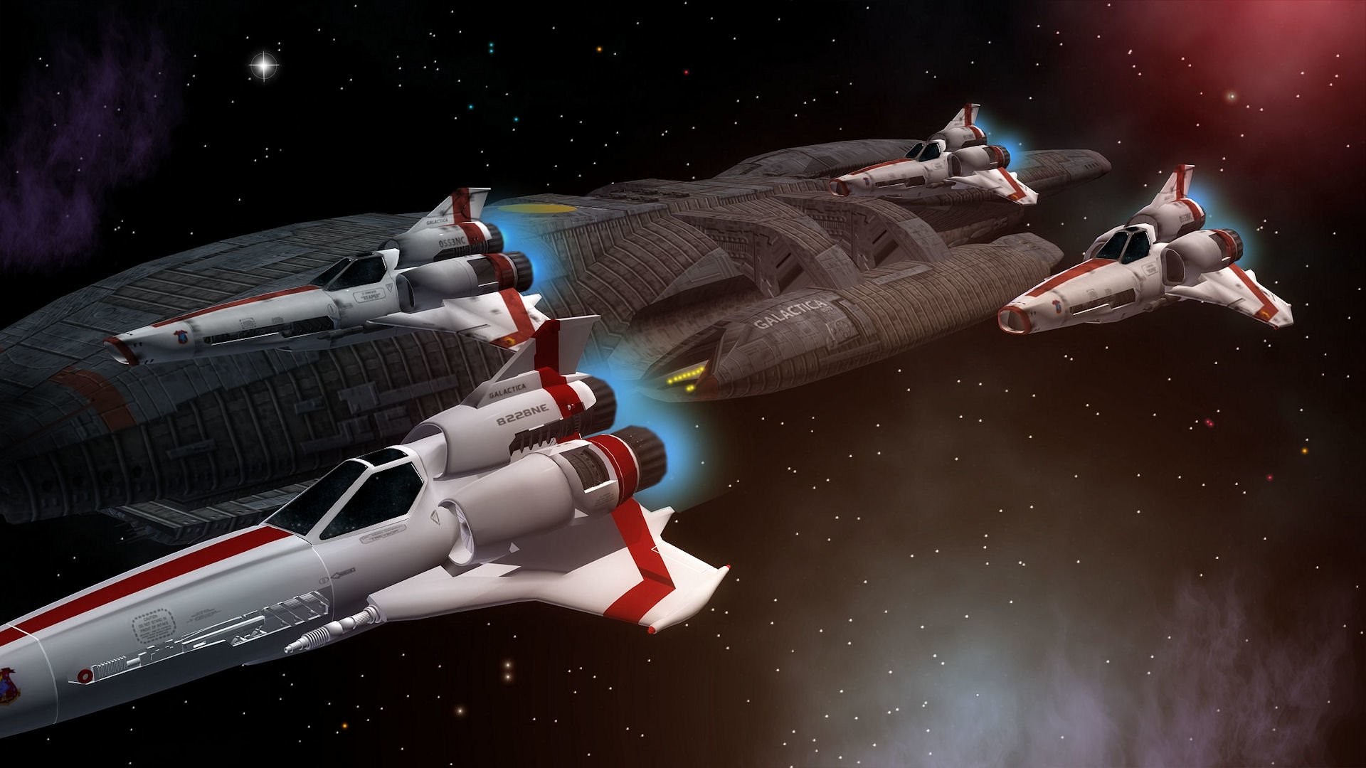 Battlestar Galactica, Colonial Viper, Astronavi, Fantascienza, Full HD, sfondo per PC e portatile
