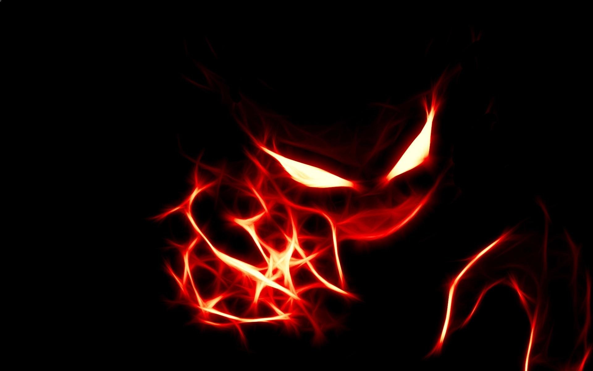 Haunter, Pokémon, Rosso, Sfondo nero, 16:10 Full HD, wallpaper widescreen