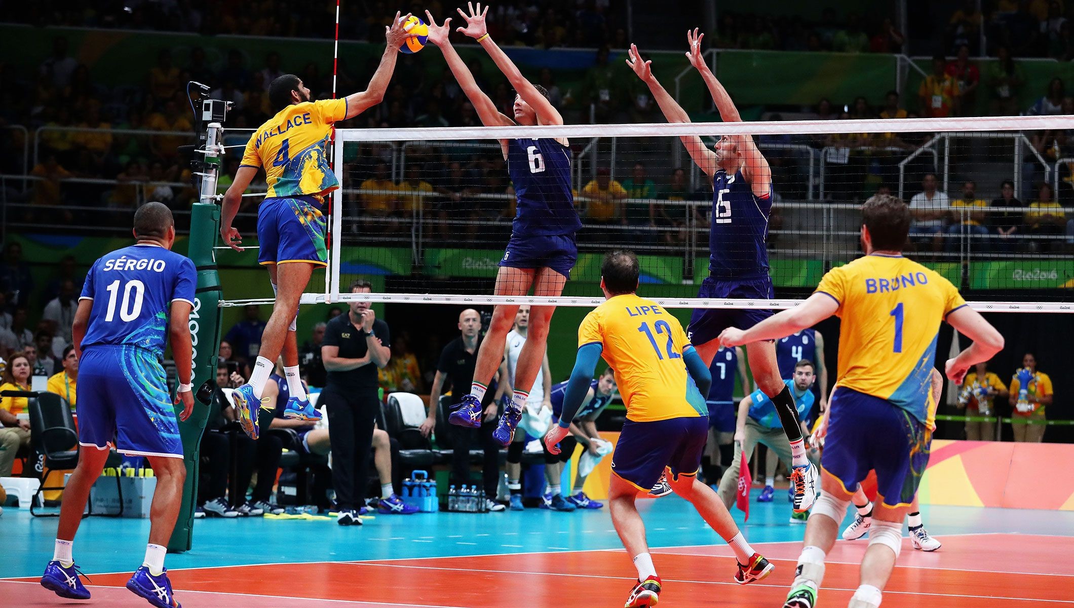 Pallavolo, Brasile, Schiacciata, Muro, Partita, Full HD, sfondo per PC e portatile