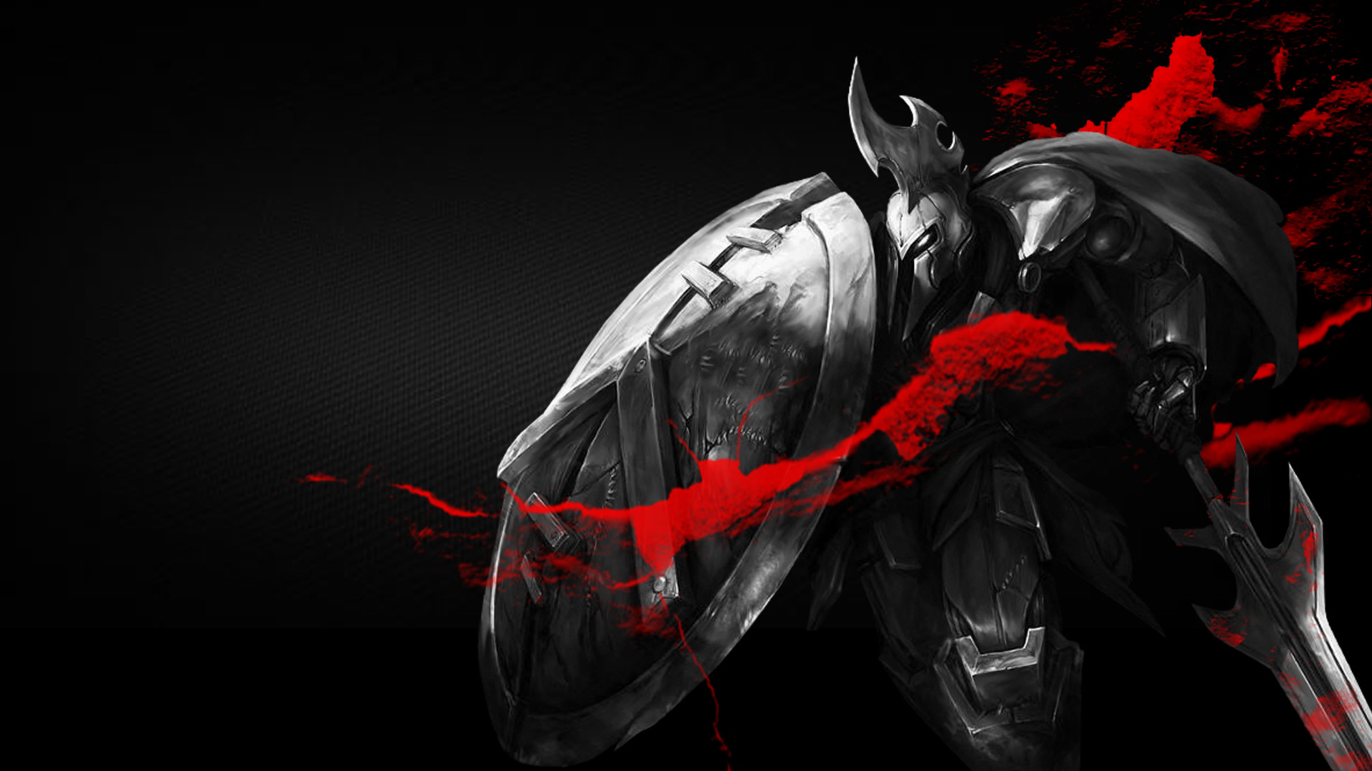 Pantheon, League of Legends, Scudo, Rosso, Full HD, sfondo per portatile
