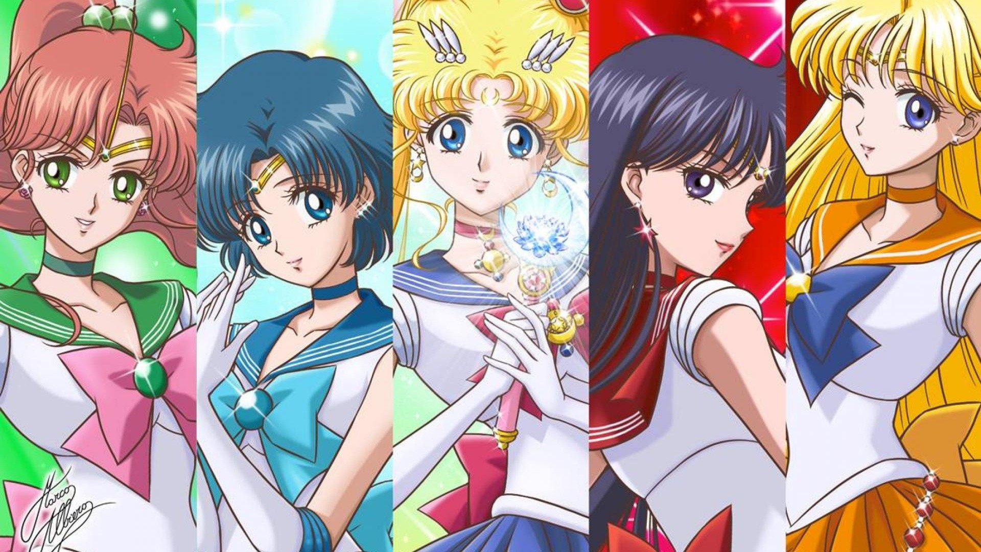 Sailor Jupiter, Sailor Mercury, Sailor Moon, Sailor Mars, Sailor Venus, Sailor Moon Crystal, sfondo per PC