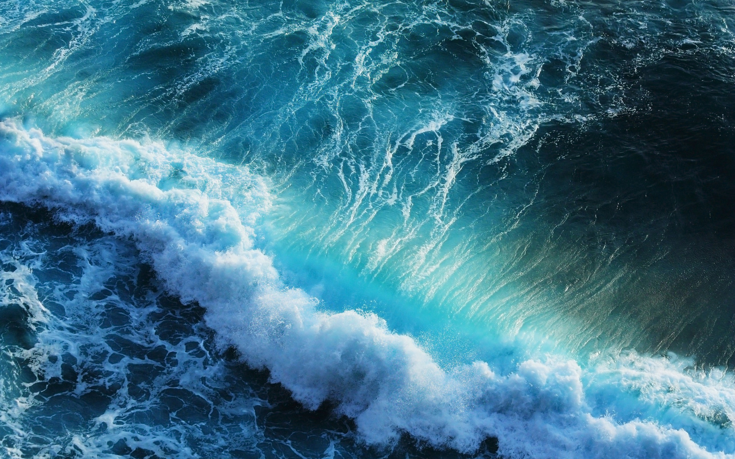 Onda, Schiuma, Mare in tempesta, Turchese, 2560x1600, sfondo per PC