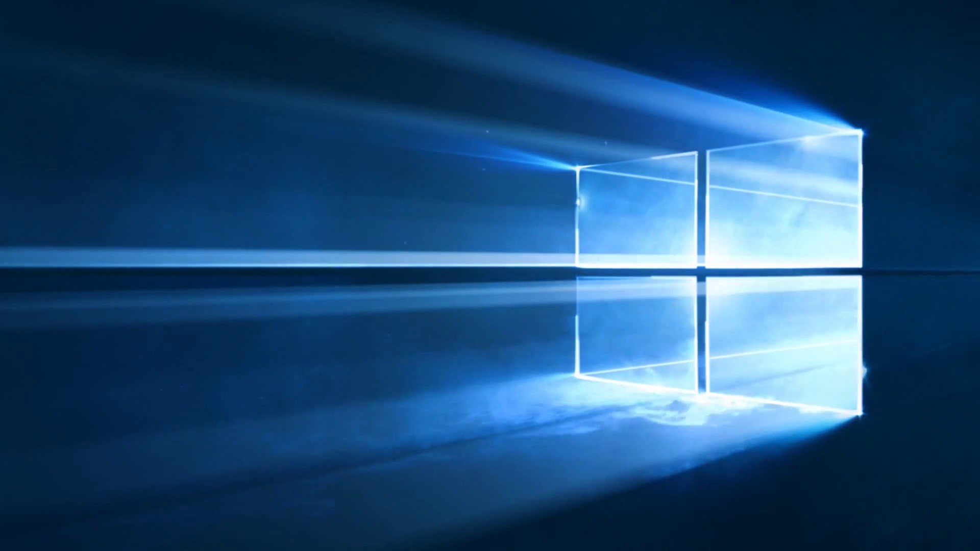 Logo Windows 10, Windows 10, Microsoft, Raggi di luce, Blu, 16:9 Full HD, sfondo widescreen