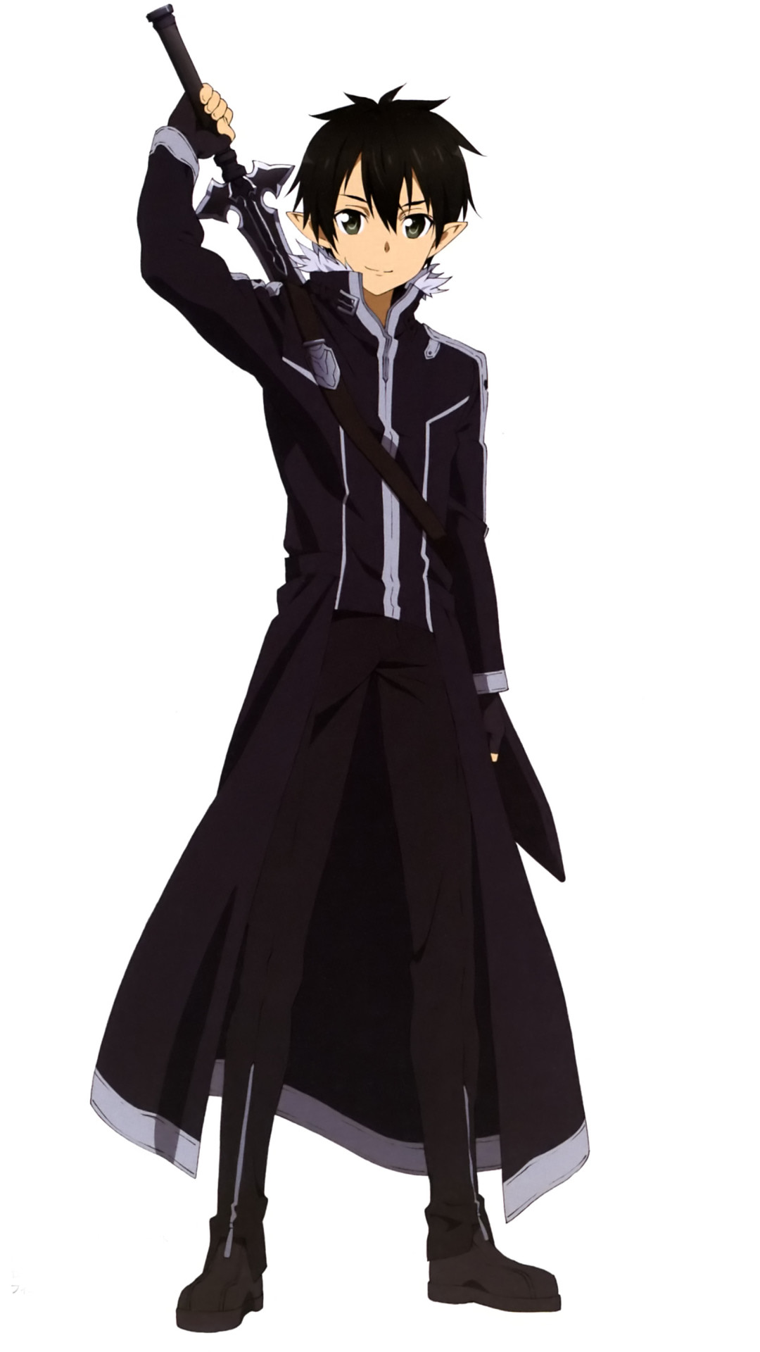 Kirito, Sword Art Online, Sfondo bianco, Cappotto nero, Full HD, schermata di blocco del cellulare