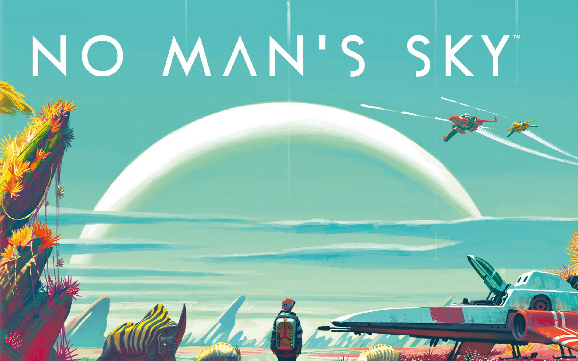 No Man's Sky, Viaggiatore, Astronave, Pianeta, Logo, 1920x1200, sfondo per PC