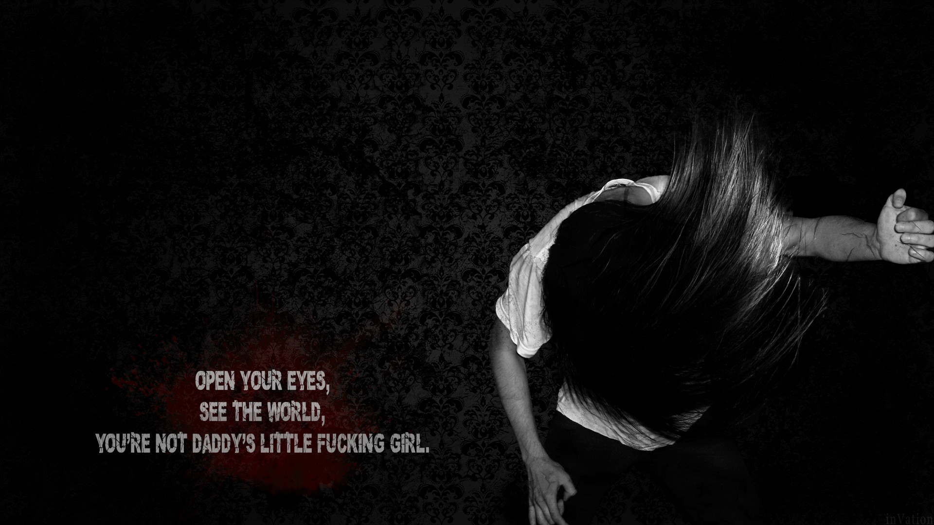 Headbanging, Citazione, Bianco e nero, Sfondo nero, Full HD, wallpaper desktop