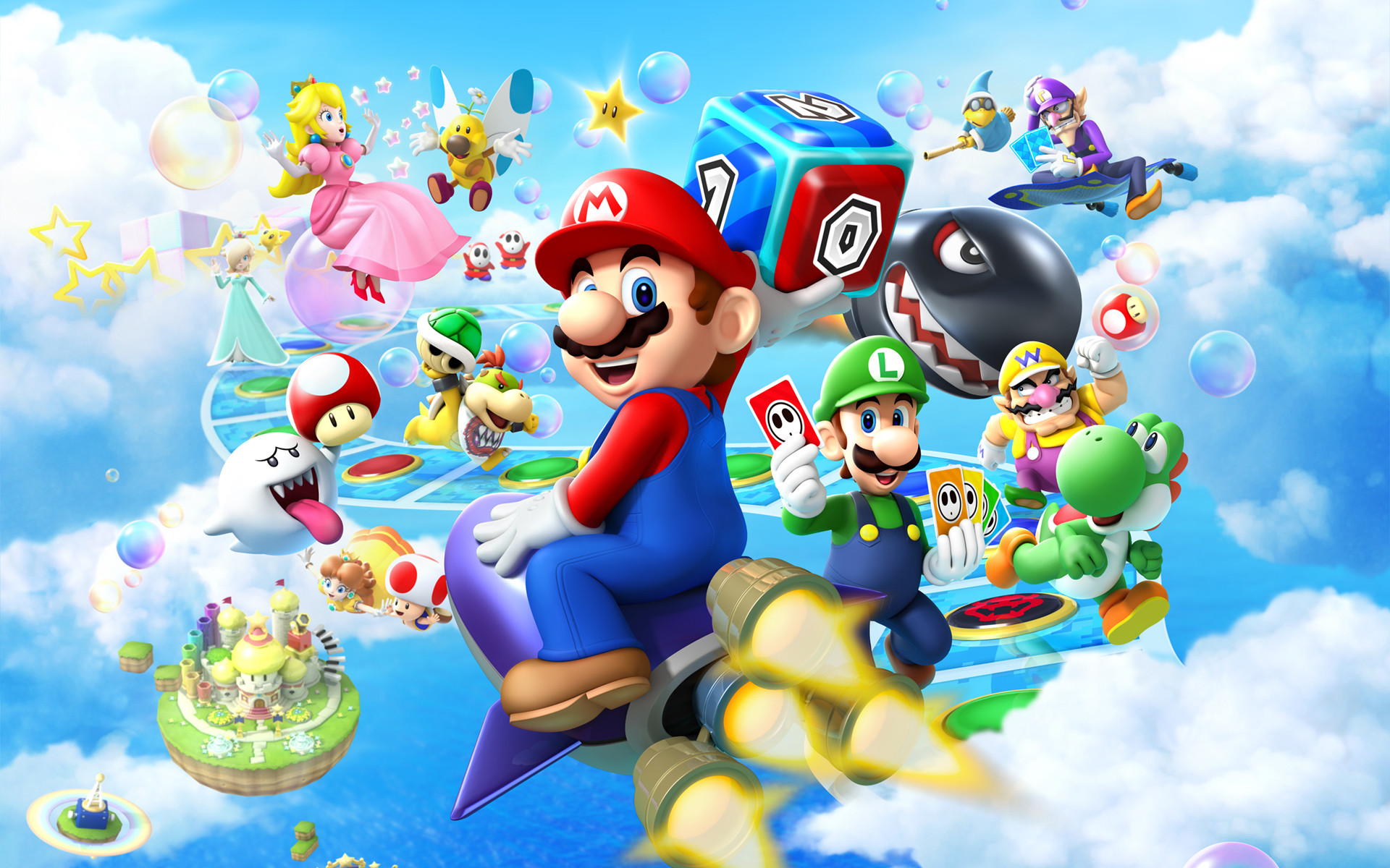 Mario Party, Mario, Luigi, Peach, Yoshi, 1920x1200, immagine di sfondo