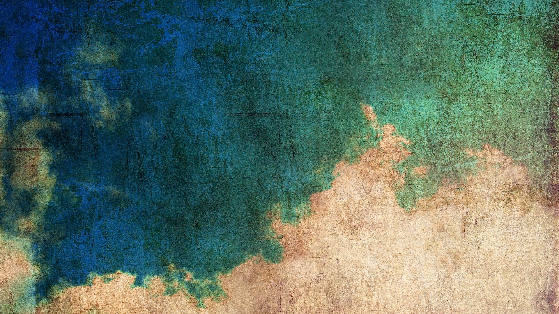 Texture grunge, Nuvole, Carta invecchiata, Verde acqua, Full HD, sfondo per portatile