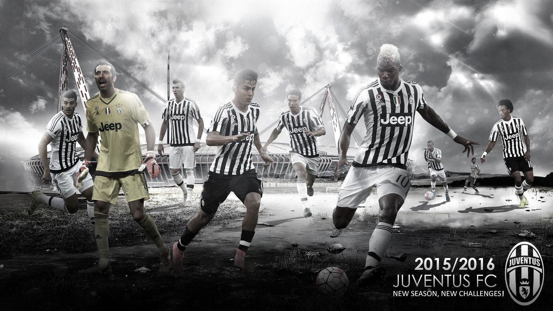 Juventus, Stagione 2015/2016, Squadra, Bianco e nero, Full HD, sfondo per PC