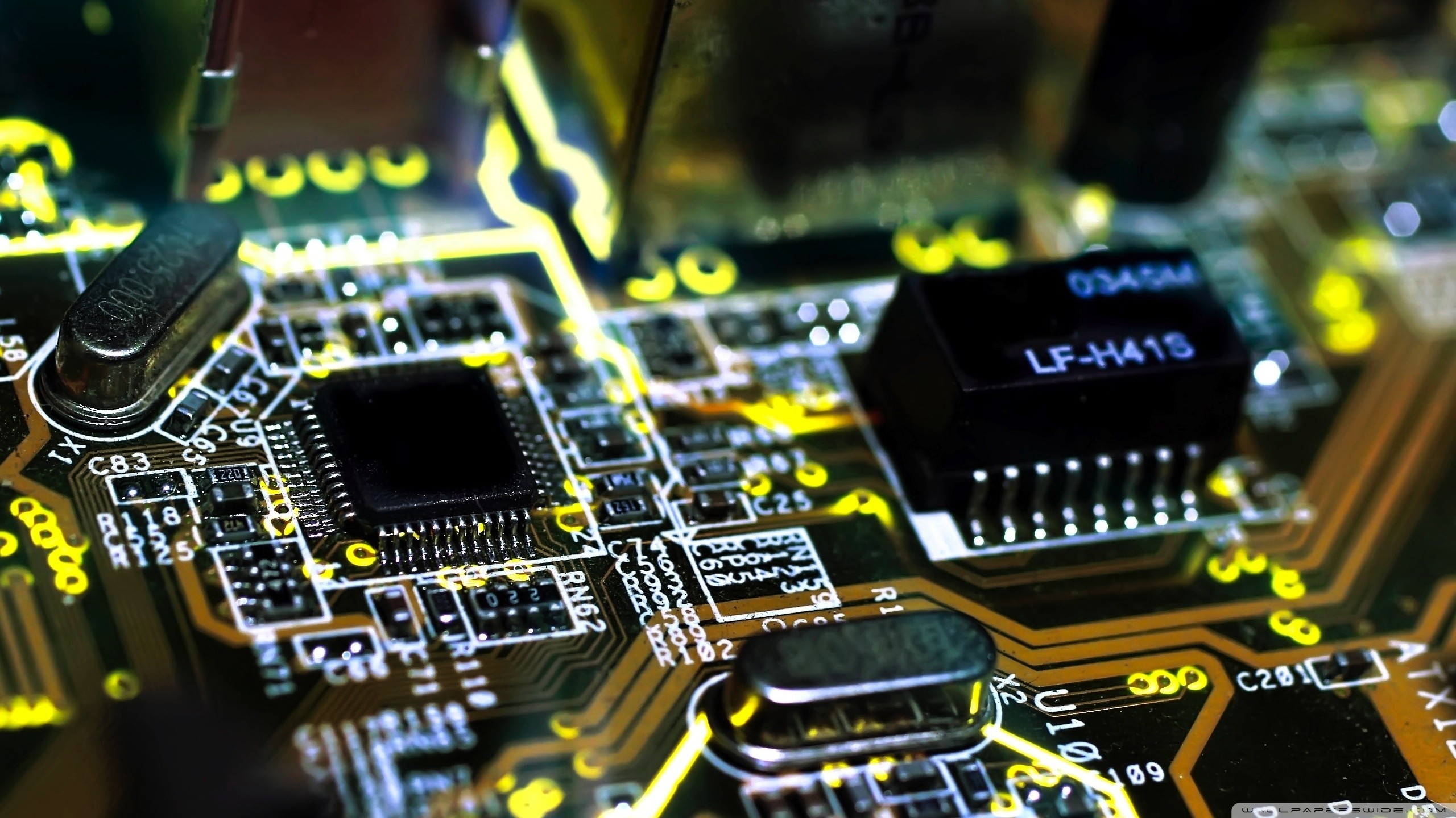 Scheda madre, Circuito stampato, Chip, Macro, sfondo per computer