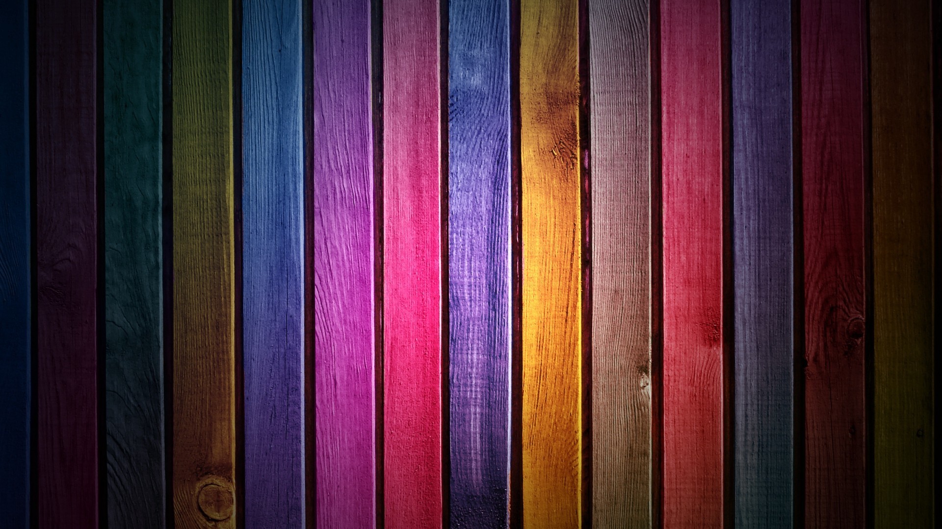 Assi di legno, Colori arcobaleno, Texture, 1920x1080, sfondo per PC