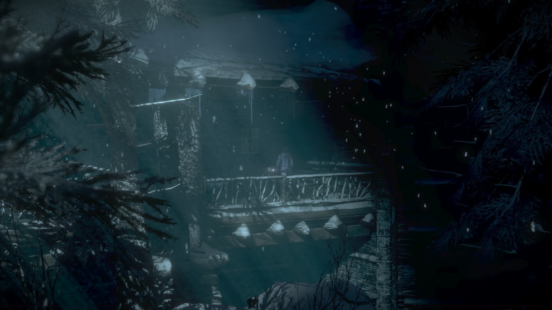 Until Dawn, Baita, Foresta, Neve, Notte, Full HD, sfondo per portatile