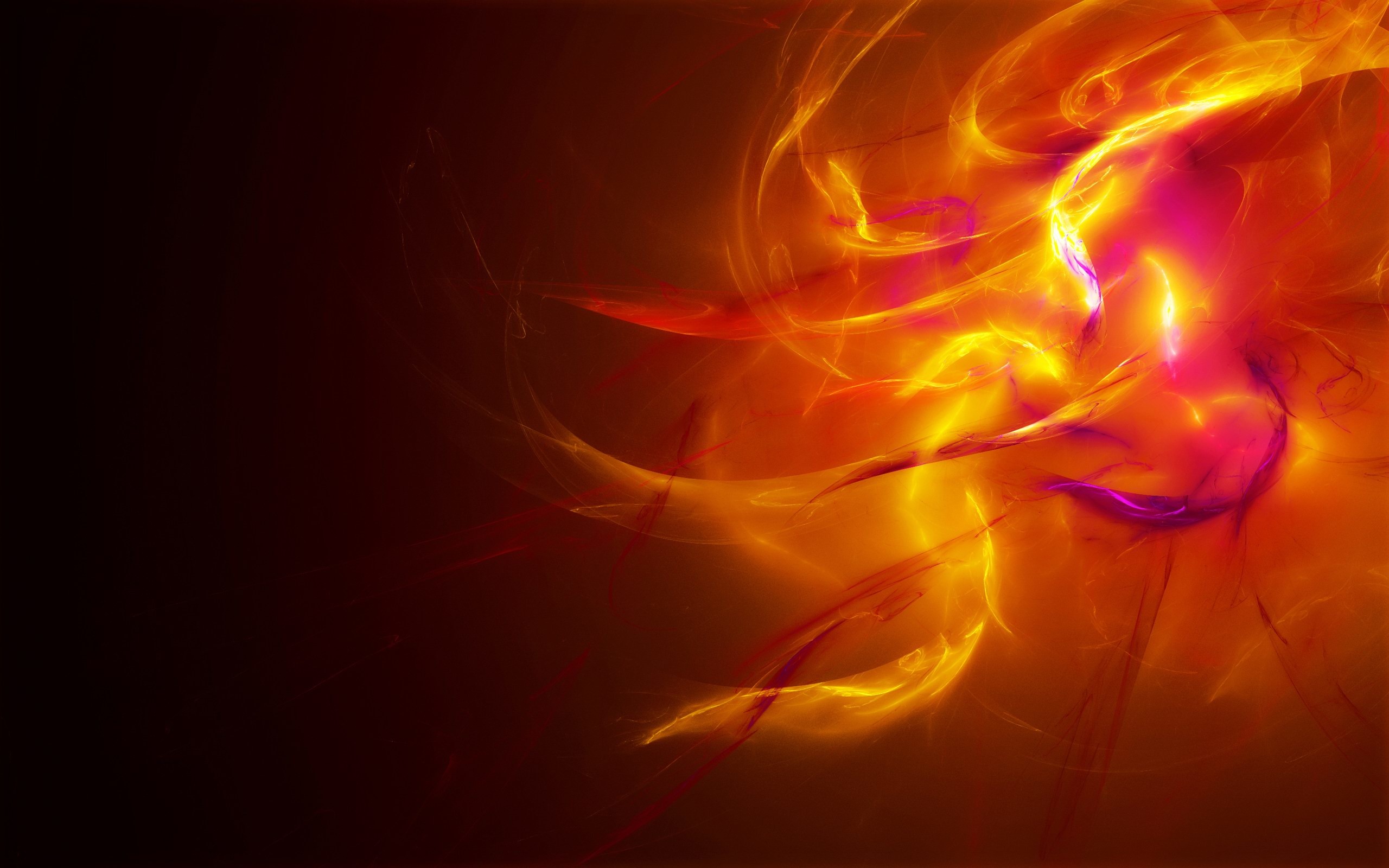 Fiamme, Arancione, Astratto, 2K, sfondo desktop