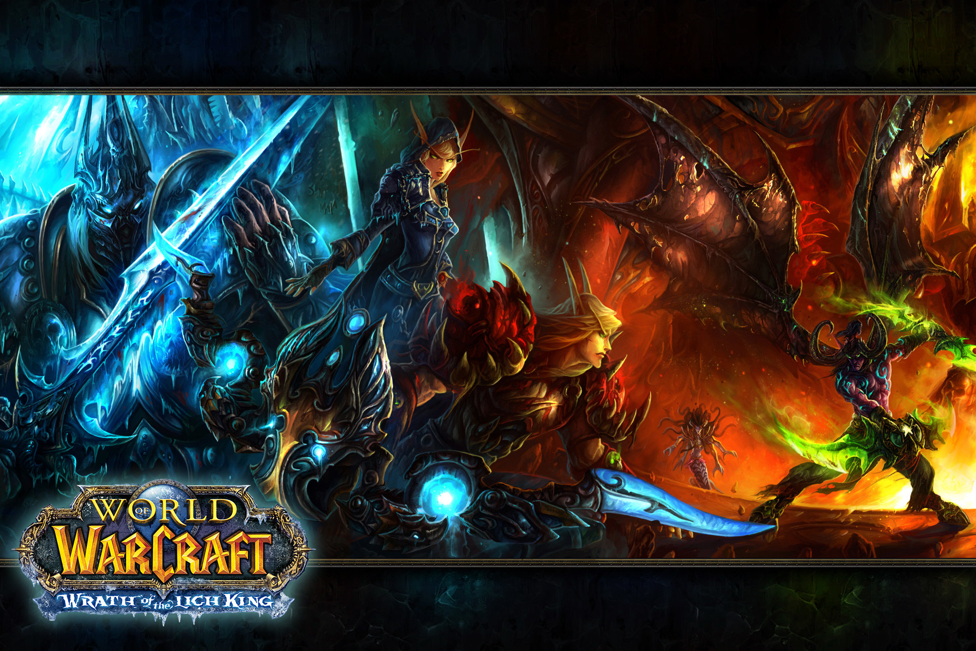 World of Warcraft: Wrath of the Lich King, Warcraft, Battaglia, Fuoco e ghiaccio, sfondo Full HD