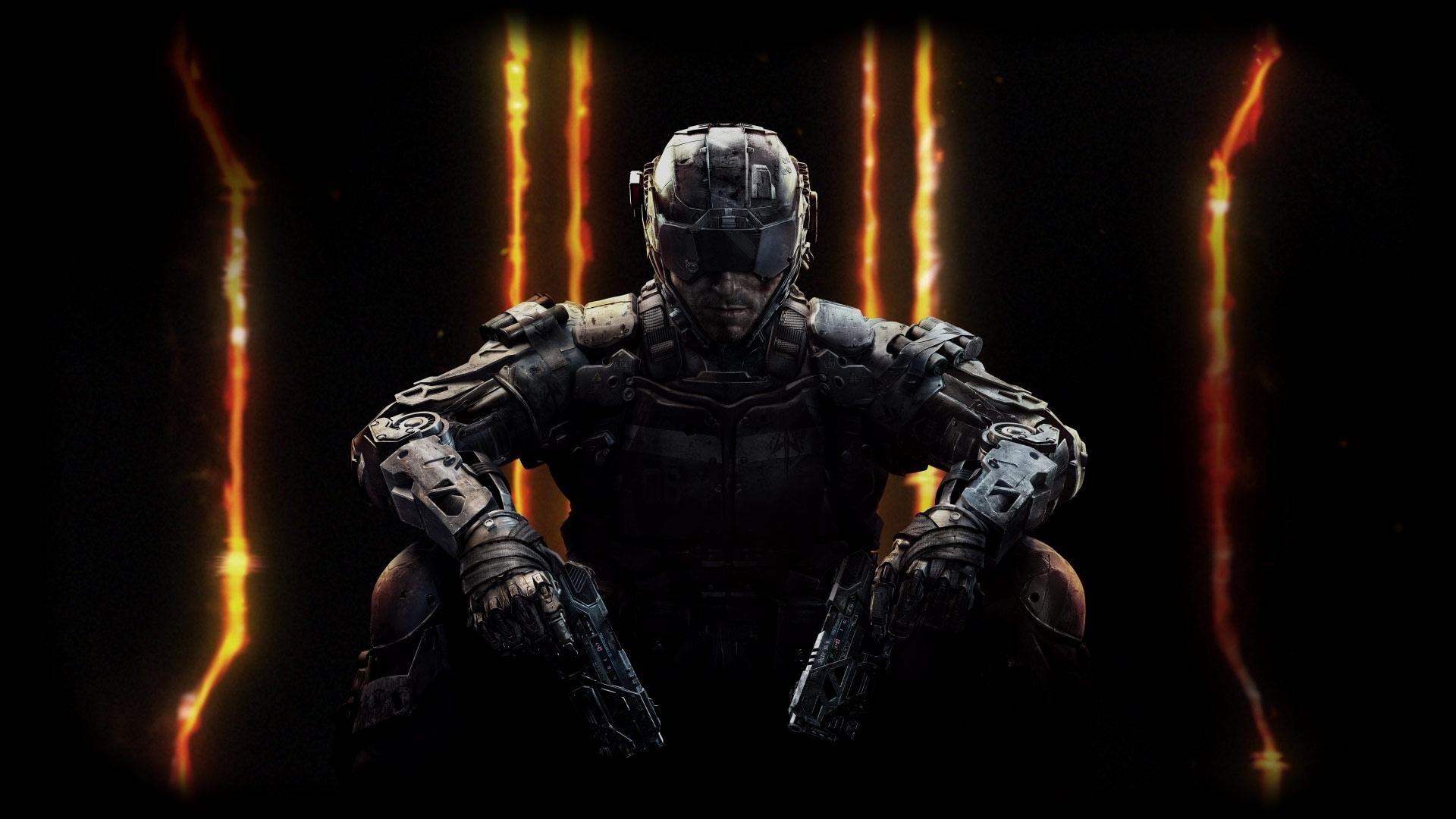 Call of Duty: Black Ops III, Soldato, Copertina, Luci arancioni, wallpaper desktop Full HD