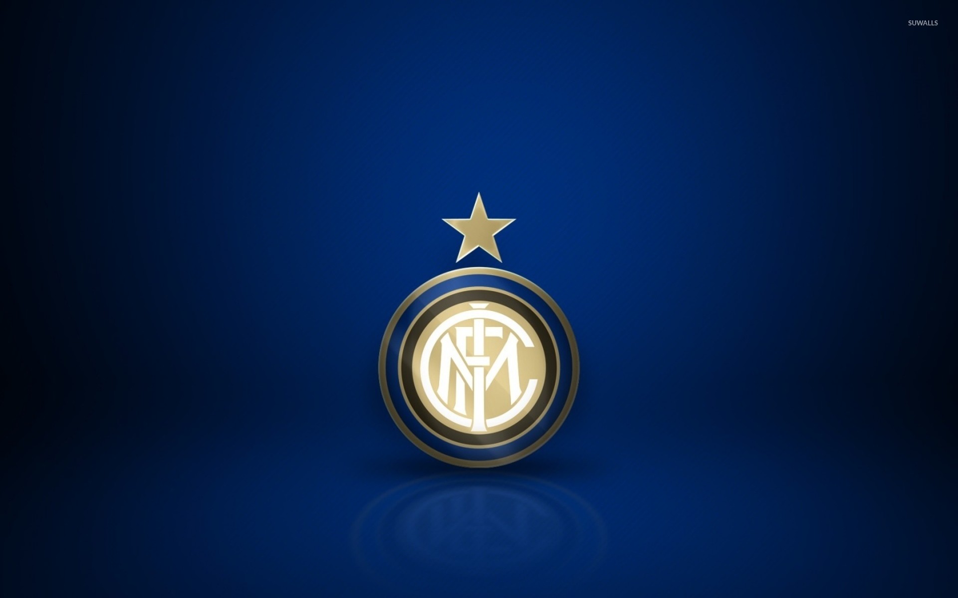 Inter, Logo Inter, Stella, Sfondo blu, 16:10 Full HD, wallpaper widescreen