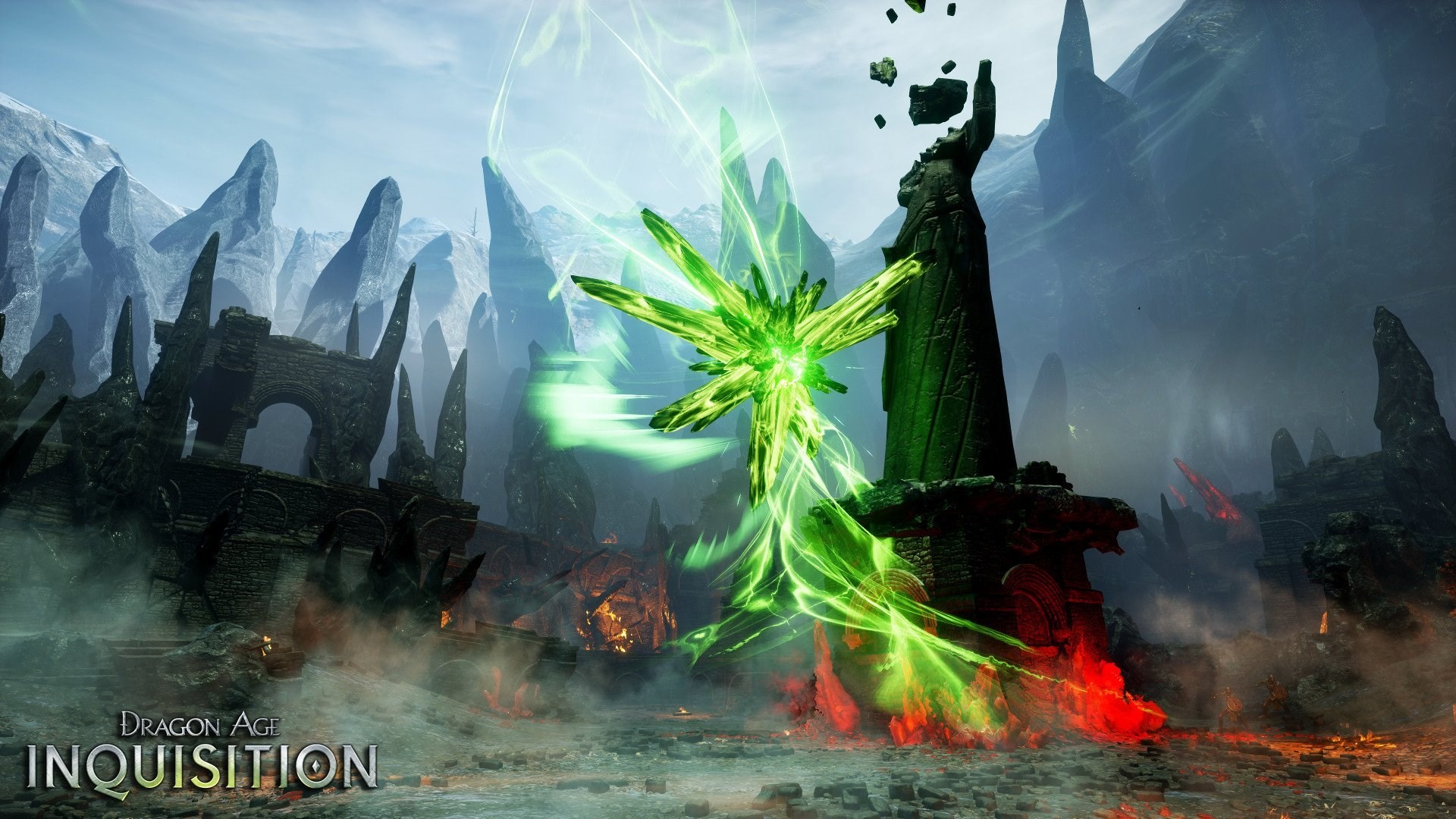 Dragon Age: Inquisition, Varco, Demone, Magia verde, Full HD, wallpaper per PC