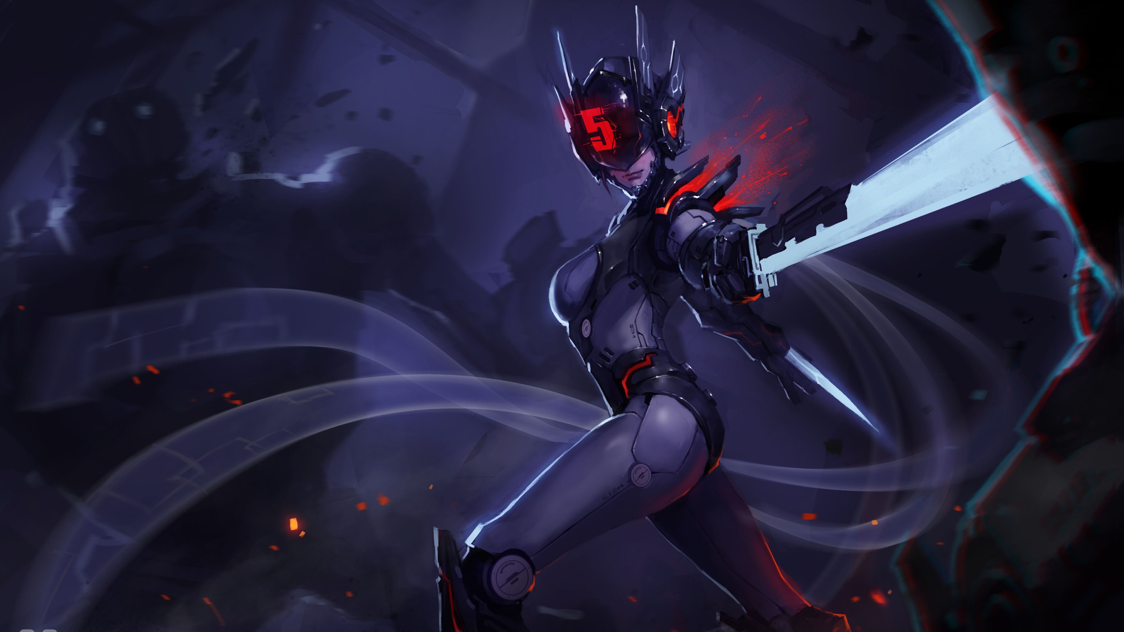 Fiora, PROJECT, League of Legends, Spada, Blu, 3840x2160, immagine di sfondo