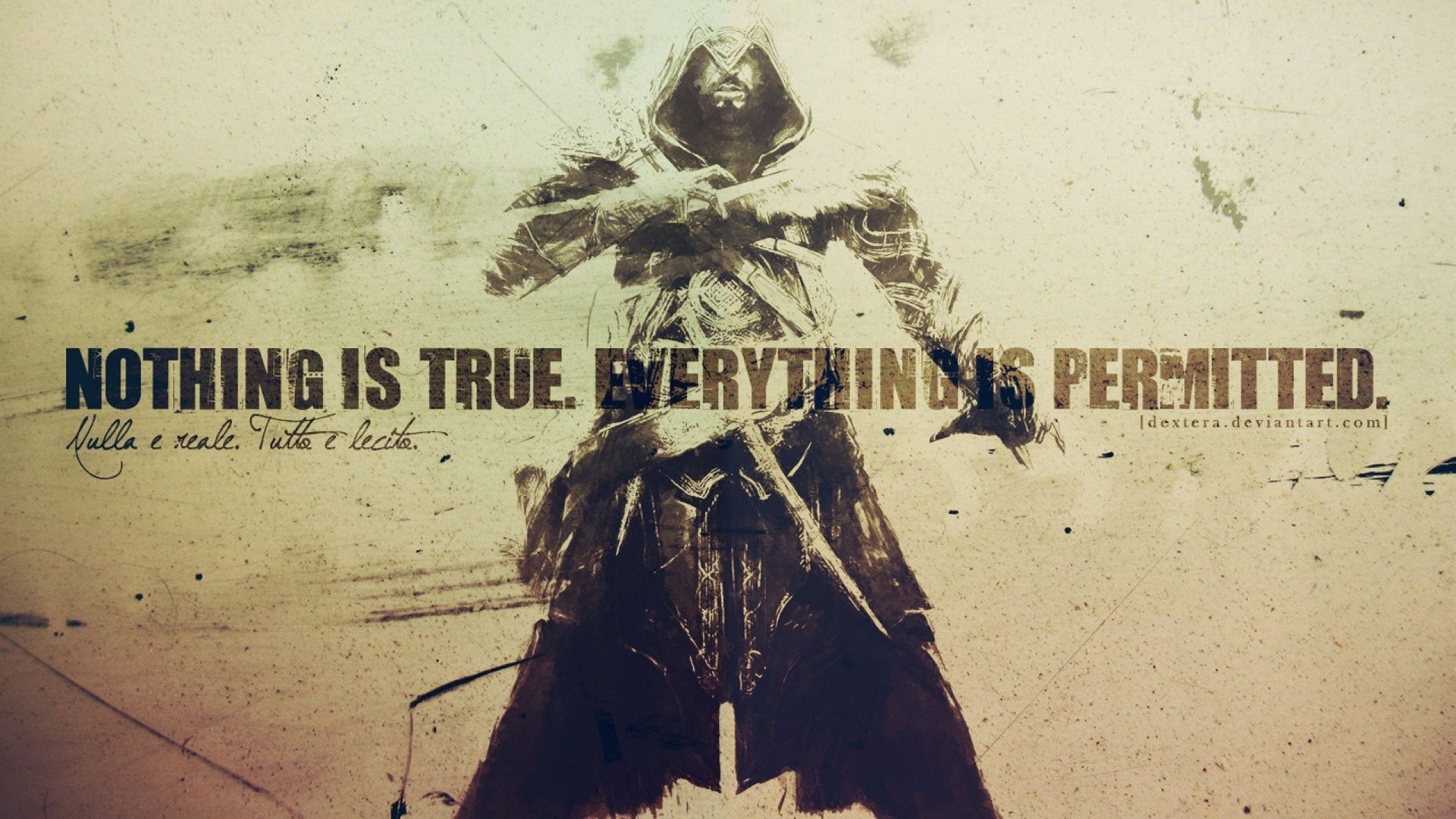 Nulla è reale, tutto è lecito, Assassin's Creed, Assassino, Grunge, sfondo Full HD per computer