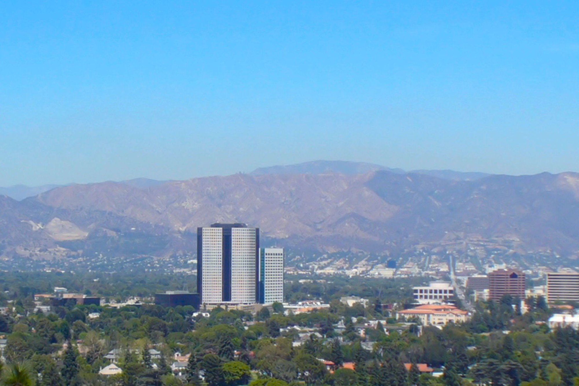 California, Montagne, Città, Cielo azzurro, Full HD, sfondo per portatile