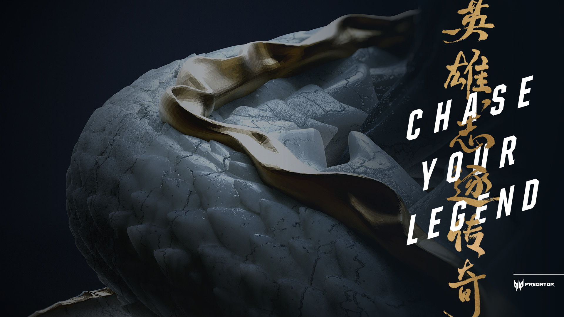 Acer Predator, Chase Your Legend, Logo, Sfondo scuro, Full HD, wallpaper desktop