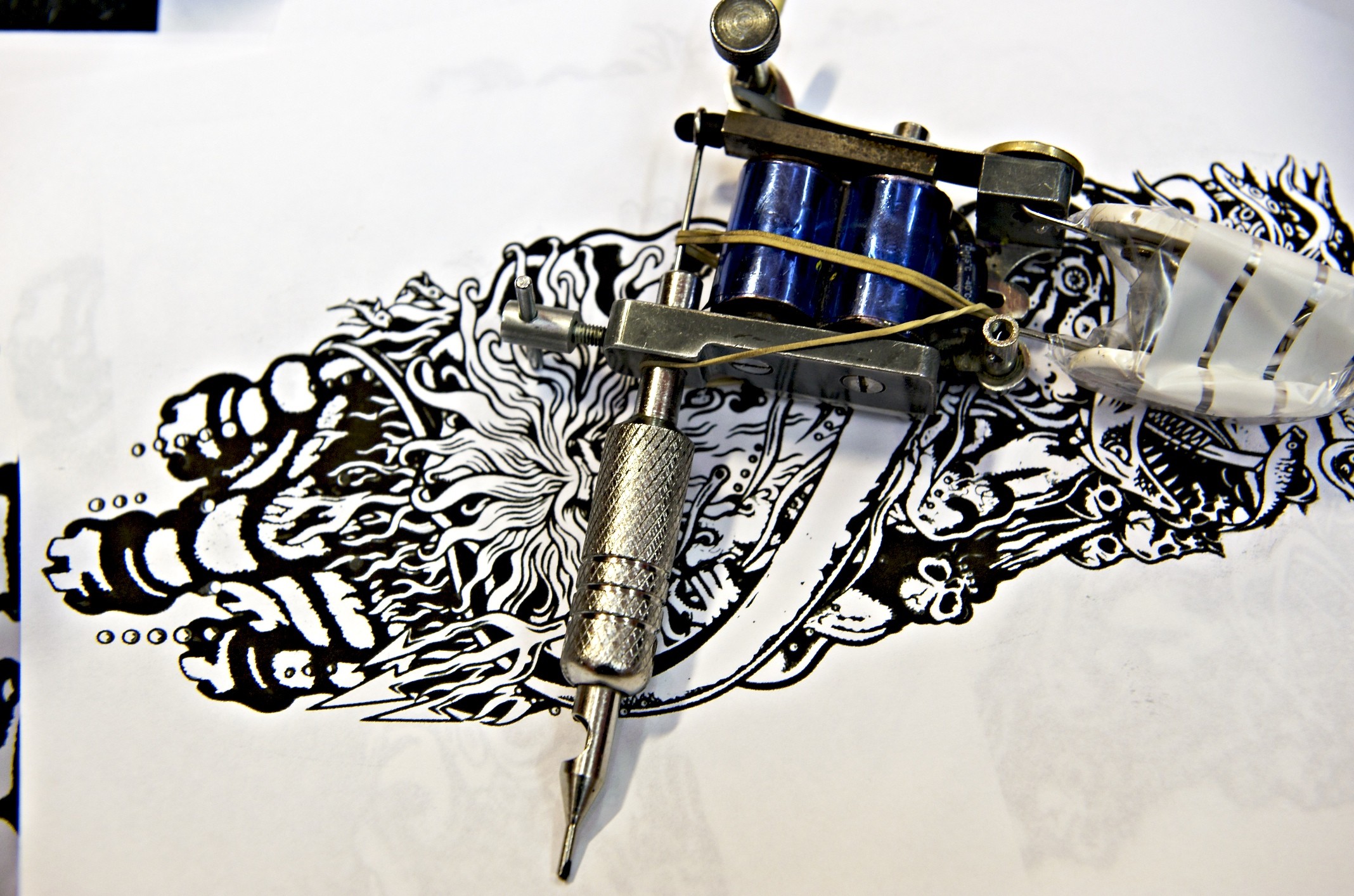 Macchinetta per tatuaggi, Disegno tribale, Bianco e nero, Full HD, sfondo per PC e portatile