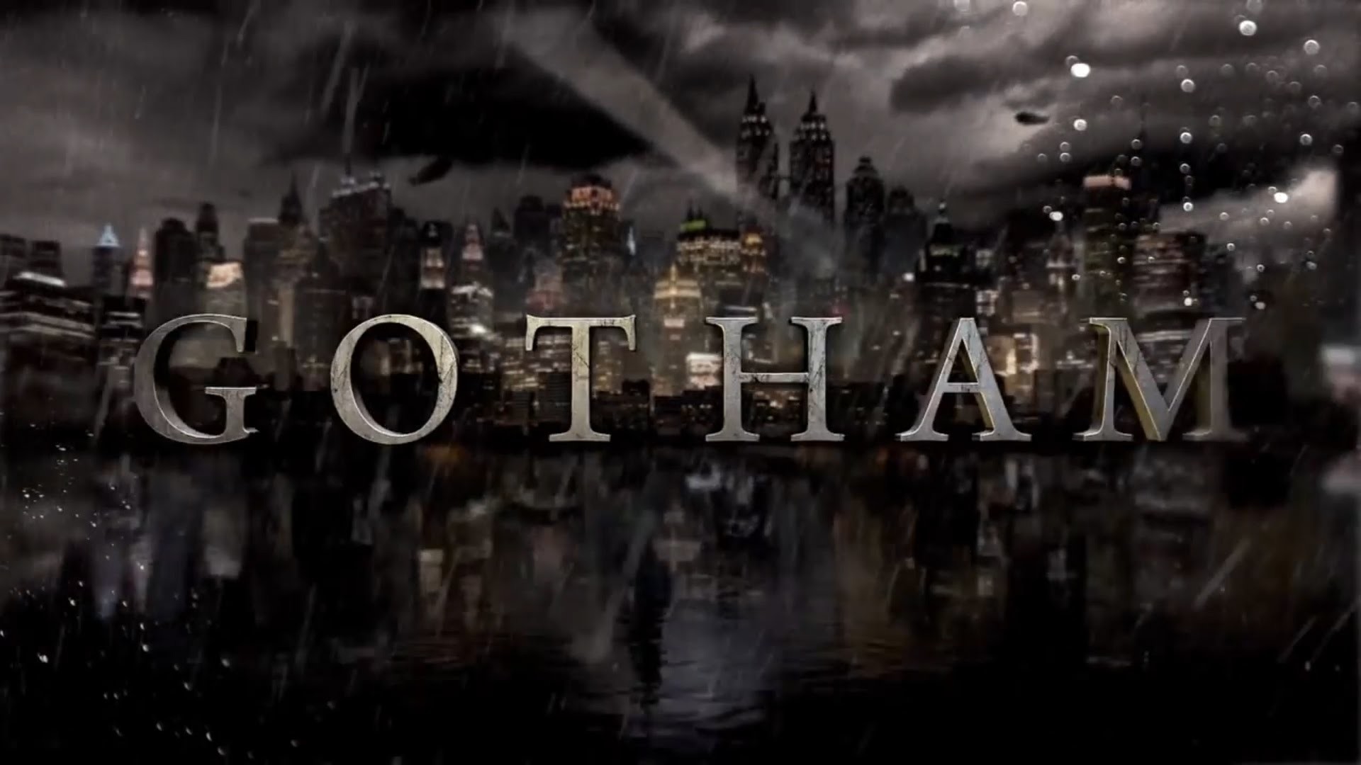 Gotham, Logo, Skyline, Notte, Full HD, wallpaper per portatile
